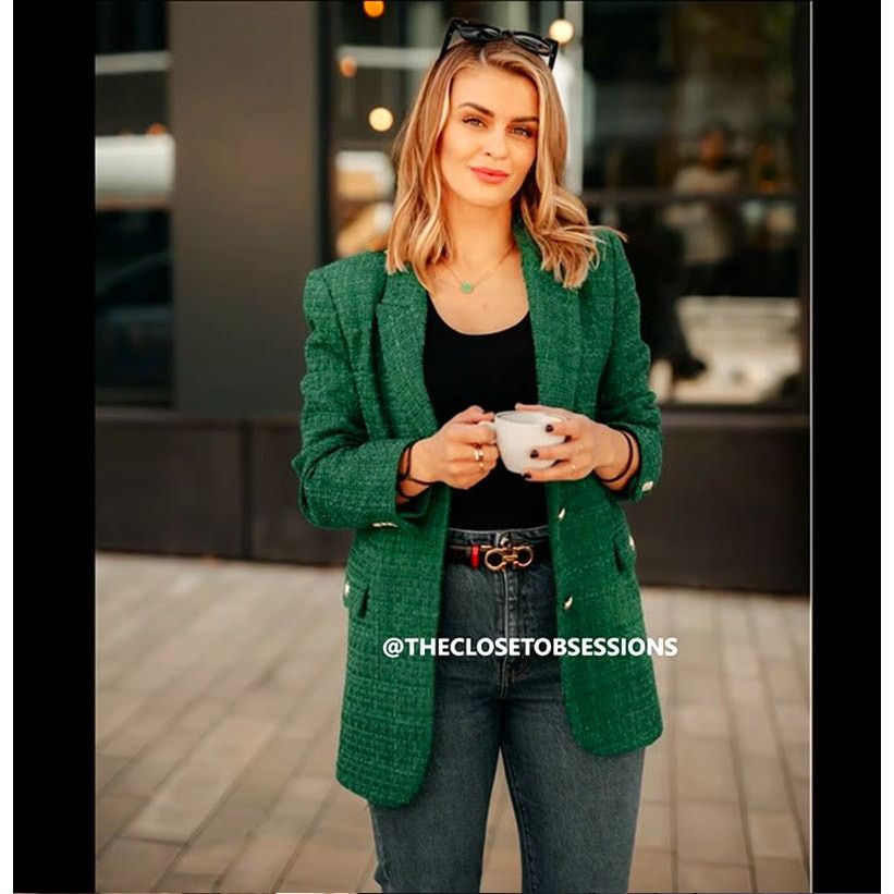 Zara ZARA BLOGGER FAVE!!! Blazer with Contrast Buttons NWT Size S / US 4 / IT 40 - 12 Thumbnail