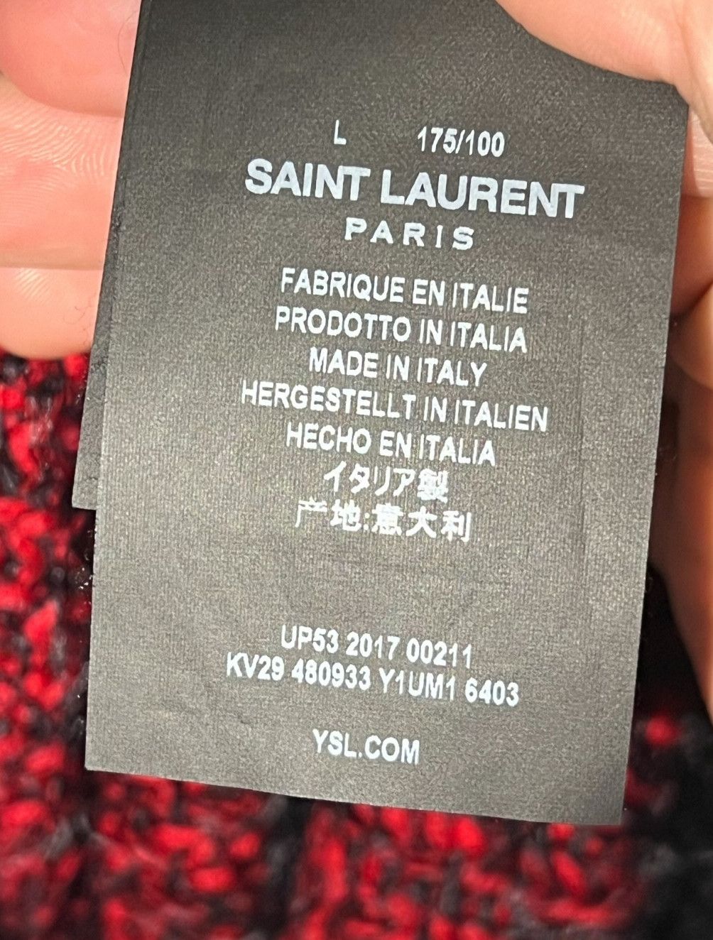 Saint Laurent Paris Saint Laurent Paris Black and Red Vampire Prince Sweater Size US L / EU 52-54 / 3 - 5 Thumbnail