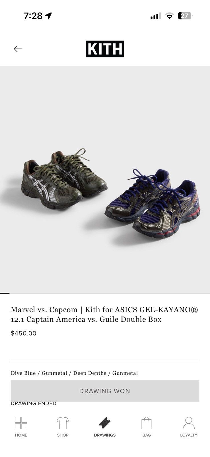 Kith X marvel vs capcom x asics captain america gullie