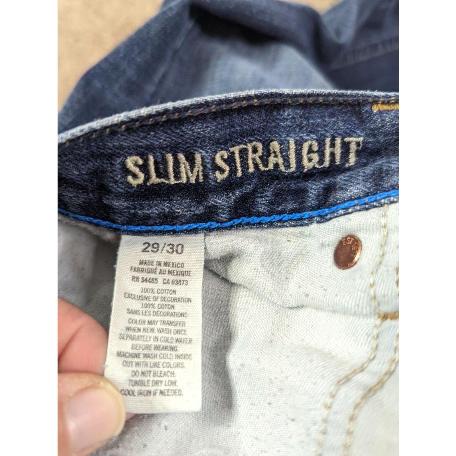 American Eagle Outfitters VINTAGE American Eagle Slim Straight Jeans Mens 29x30 100% Cotton Denim M1M Size US 29 - 4 Thumbnail