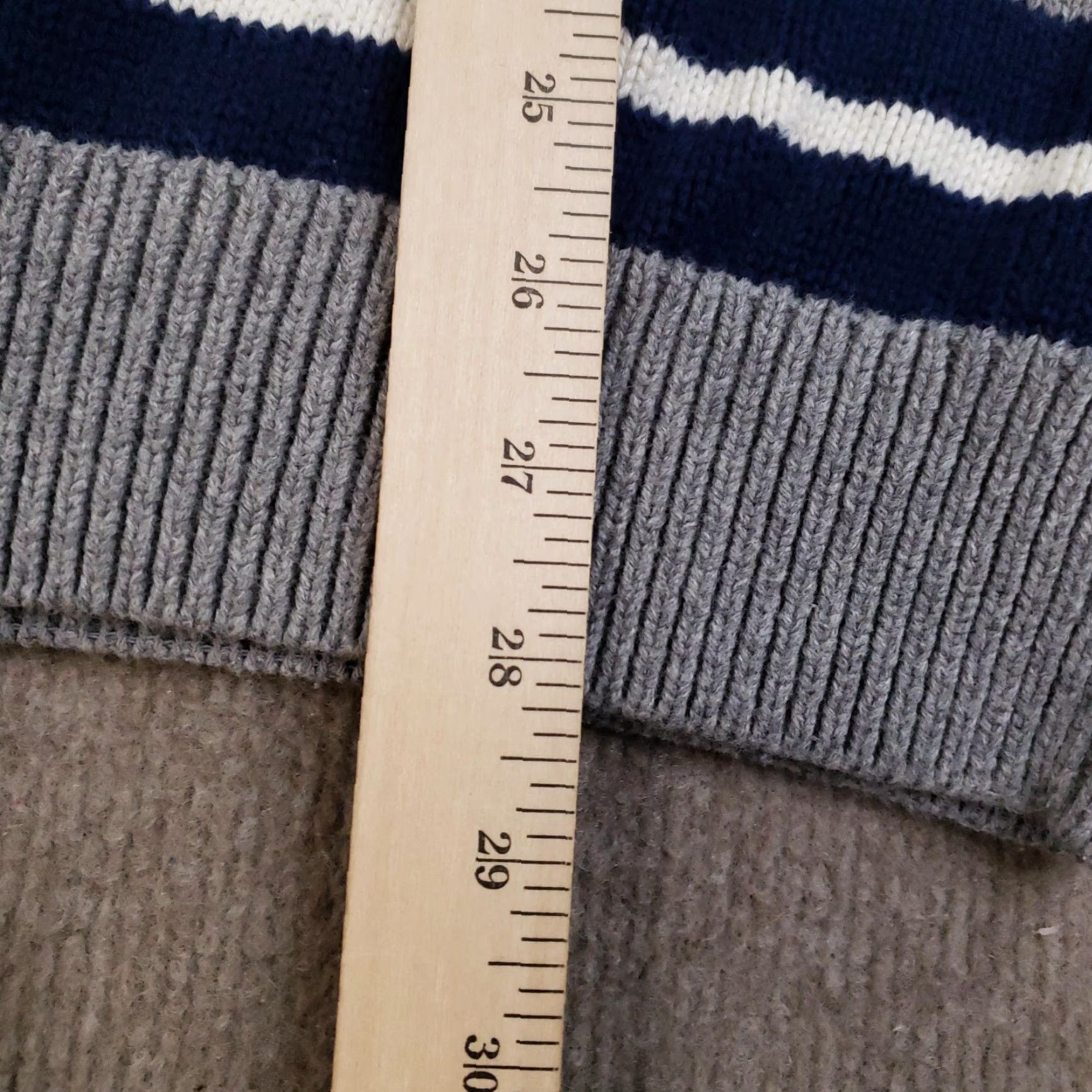 Chaps Chaps Sweater Mens Extra Large Gray Blue Striped Cotton Crewneck Pullover Casual Size US XL / EU 56 / 4 - 4 Thumbnail