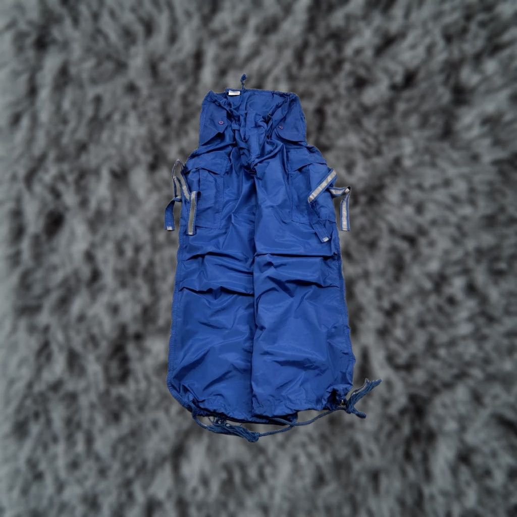 Vintage MT:2 Rare Vintage Japanese Parachute Baggy Cargo Pants Blue Navy FT MT:2 Size US 33 - 1 Thumbnail