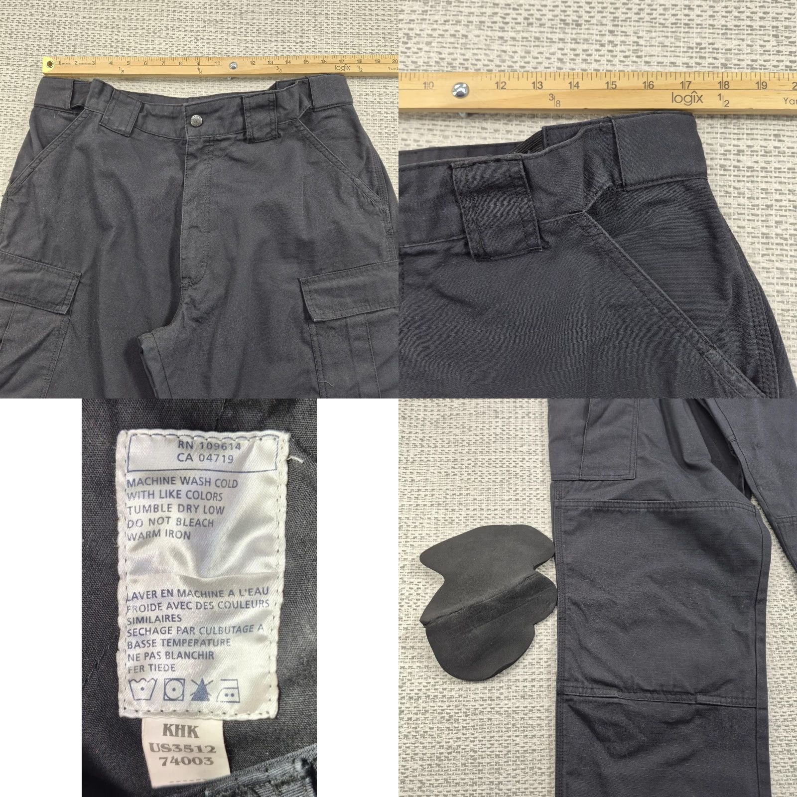 Vintage 5.11 Tactical Ripstop Pants Mens L Black Cargo Workwear Knee Pads Size US 33 - 8 Thumbnail