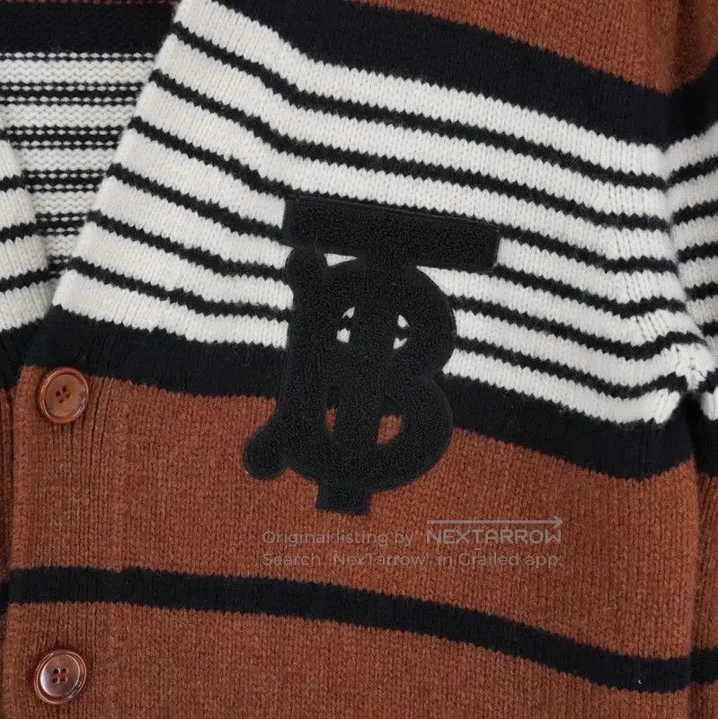 Burberry Burberry Brown Cotton Knit Logo Cardigan. Size XS / US 0-2 / IT 36-38 - 4 Thumbnail