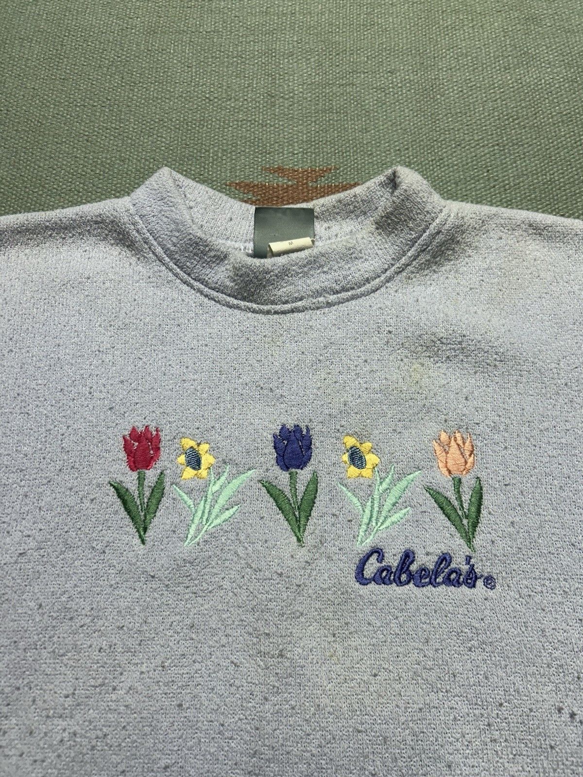 Vintage Vtg crewneck sweatshirt knit embroidered flowers Cabela’s M Size M / US 6-8 / IT 42-44 - 2 Thumbnail