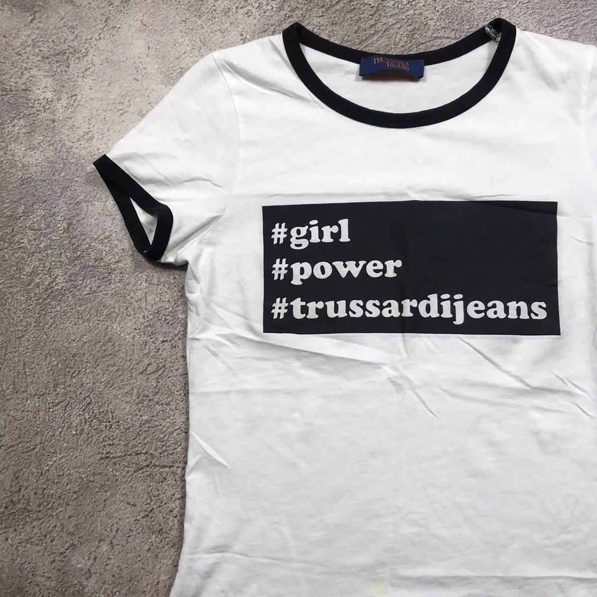 Vintage Vintage 90s Trussardi Graphic Tee Girl Power Y2K Streetwear Size S / US 4 / IT 40 - 3 Thumbnail