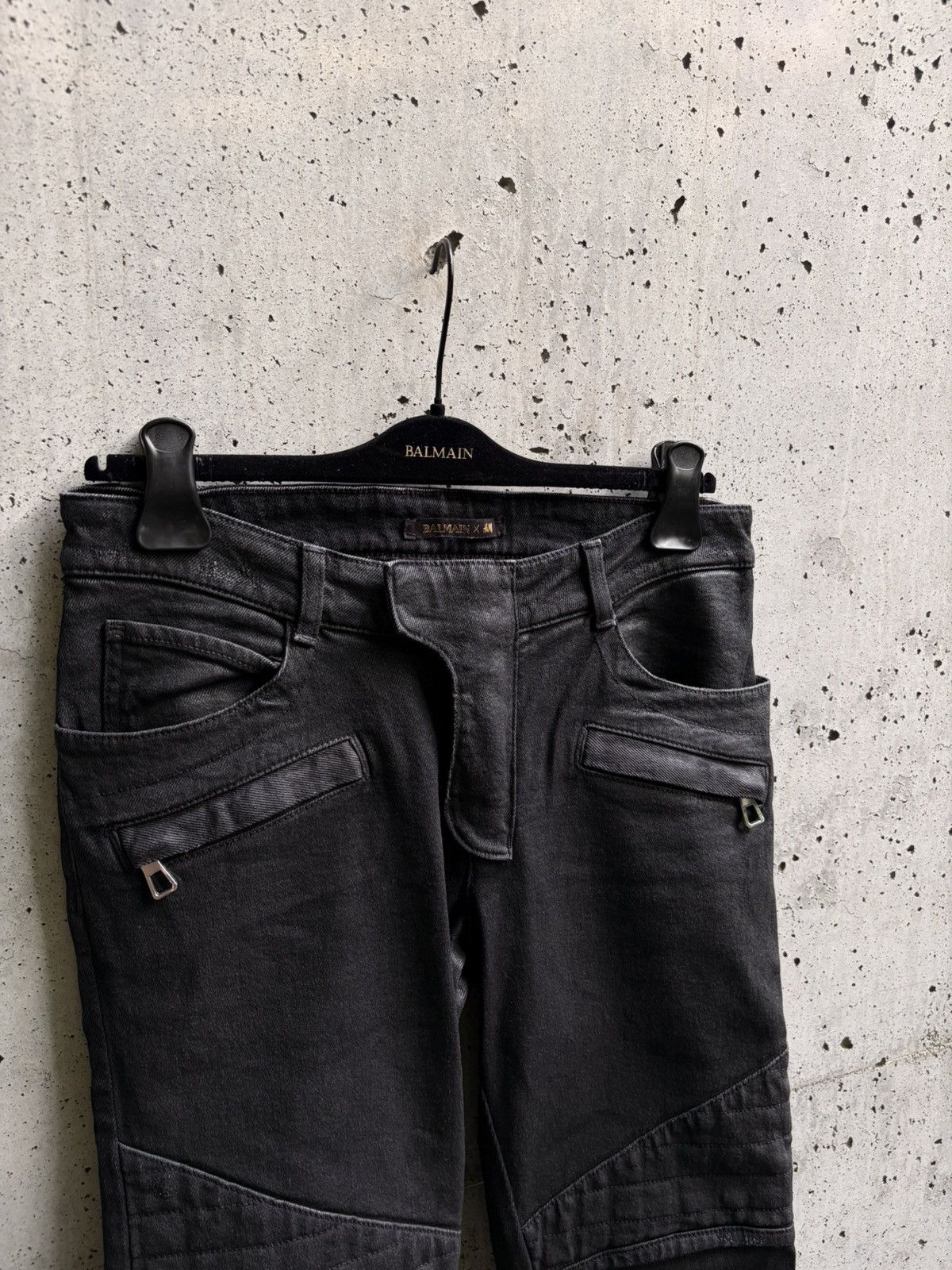 Balmain Balmain H&M Runway Waxed Biker Denim jeans Size US 30 / EU 46 - 4 Thumbnail