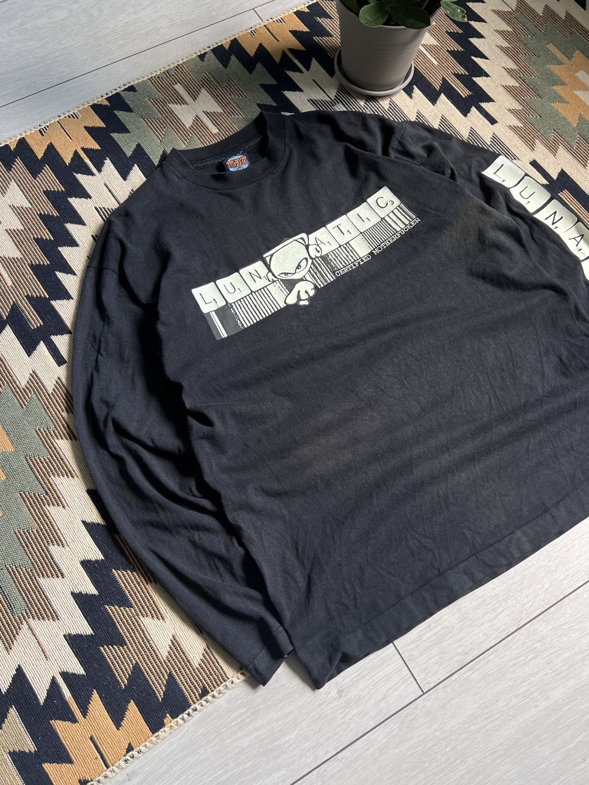 Vintage Lunatic Glow In The Dark VTG Million Dollar Skate Longsleeve Size US M / EU 48-50 / 2 - 4 Thumbnail