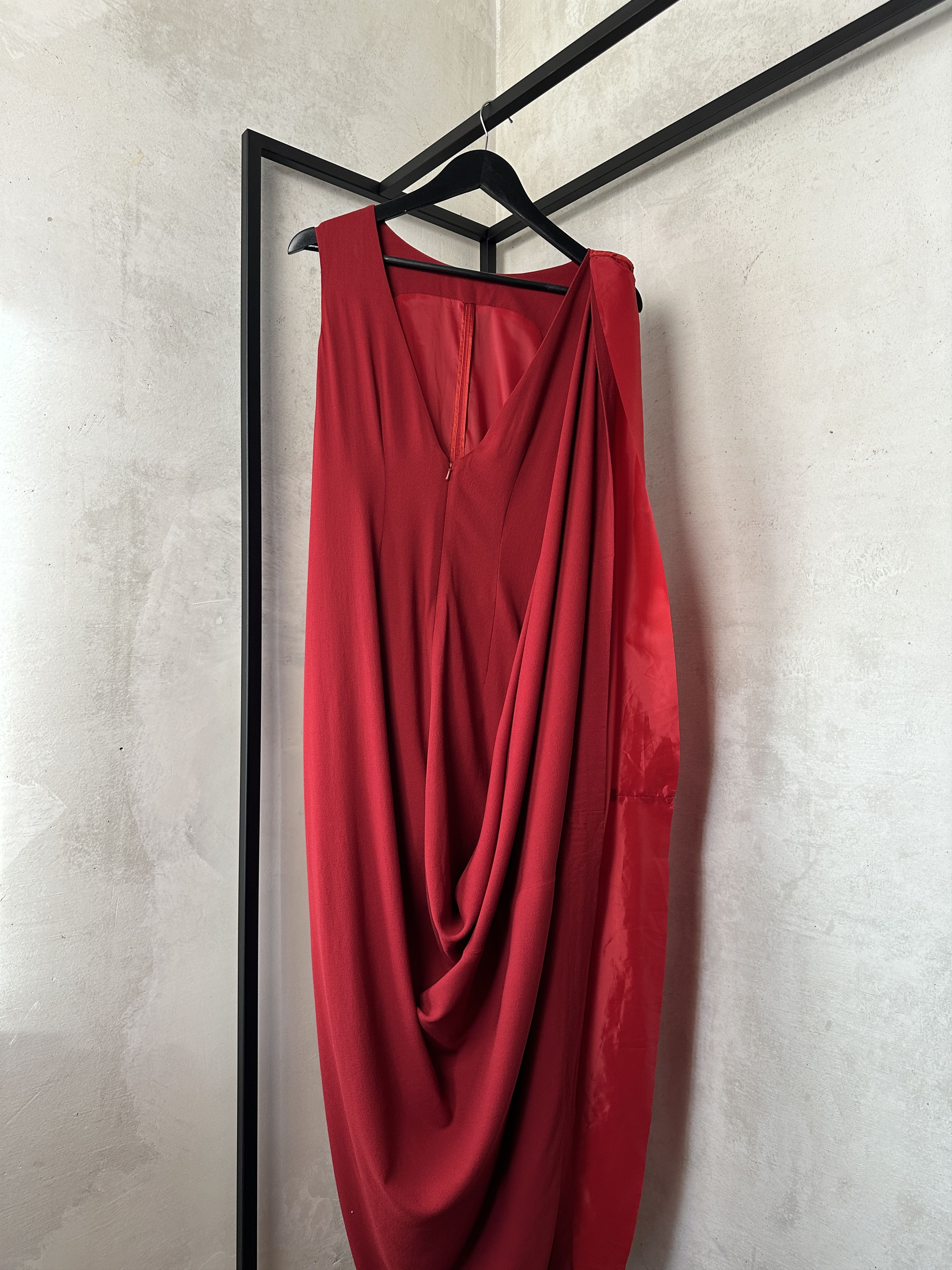 H&M × Maison Margiela Maison Martin Margiela x H&M Red Draped Asymmetrical Dress Size XS / US 0-2 / IT 36-38 - 10 Thumbnail