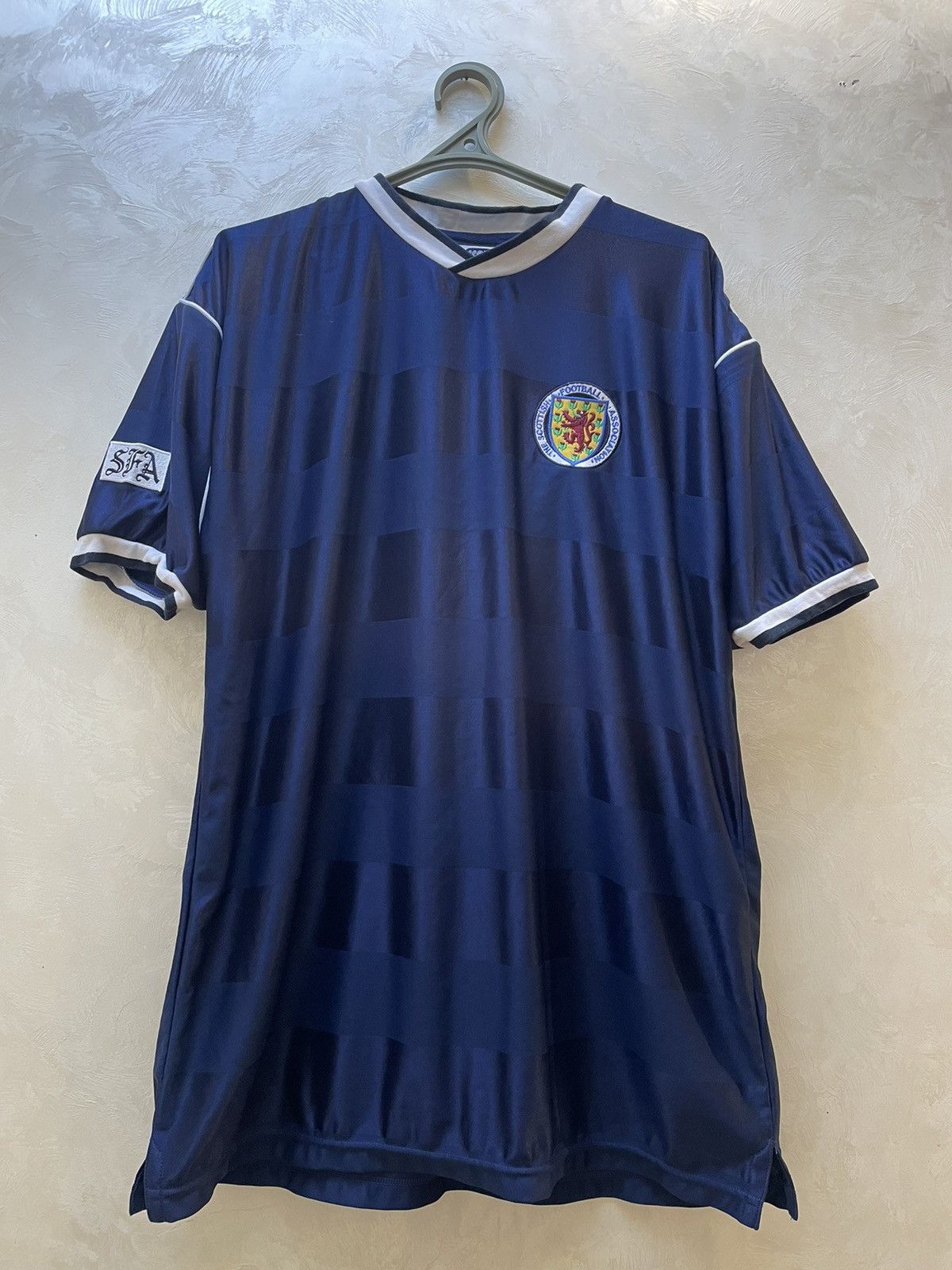 Vintage SCOTLAND 80s HOME FOOTBALL SHIRT SOCCER JERSEY SCORE DRAW Size US XXL / EU 58 / 5 - 1 Thumbnail