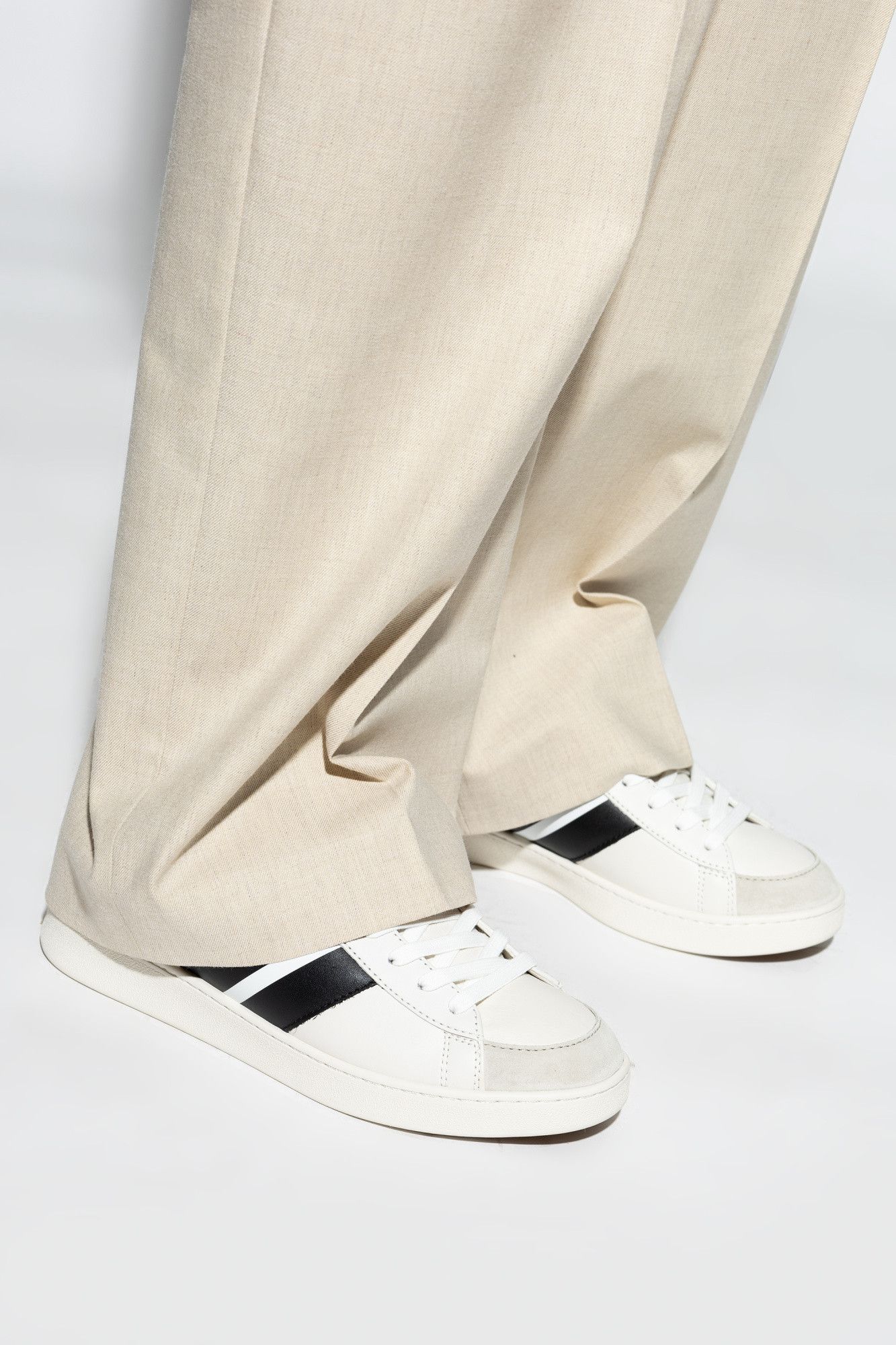 Bally o1s22i1n0125 Soft Leather Thiago Sneakers in White Black Size US 8 / IT 38 - 2 Thumbnail