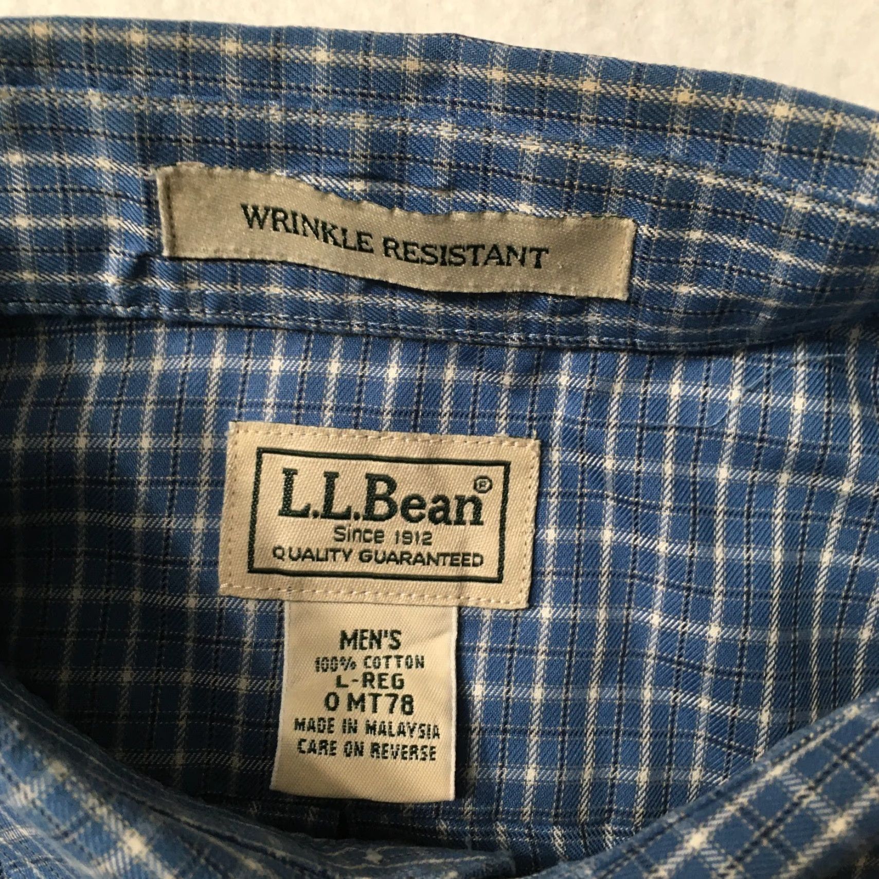 Vintage VINTAGE L.L. Bean Shirt Men's Large Blue Wrinkle Resistant Plaid Long Sleeve Button-Up Casual Shirt Size US L / EU 52-54 / 3 - 2 Thumbnail