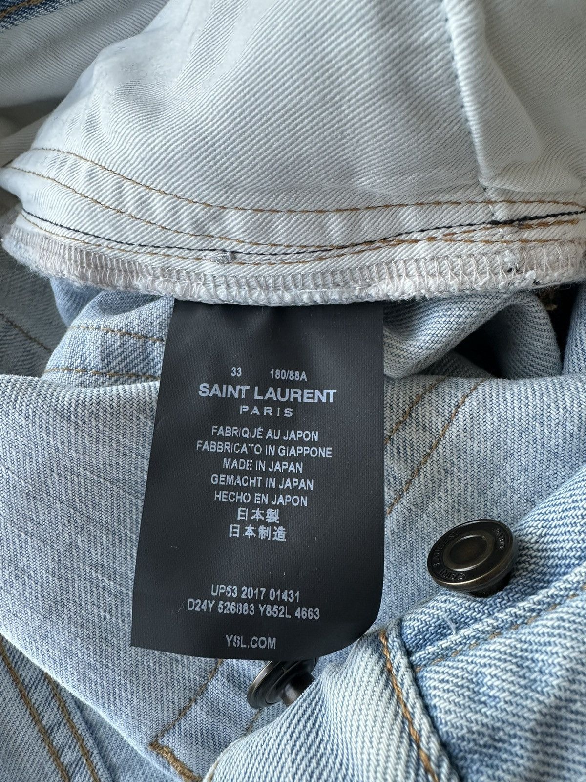 Saint Laurent Paris SLP Super Rare Brand New Trashed Ripped Skinny Denim Jeans Size US 33 - 8 Thumbnail