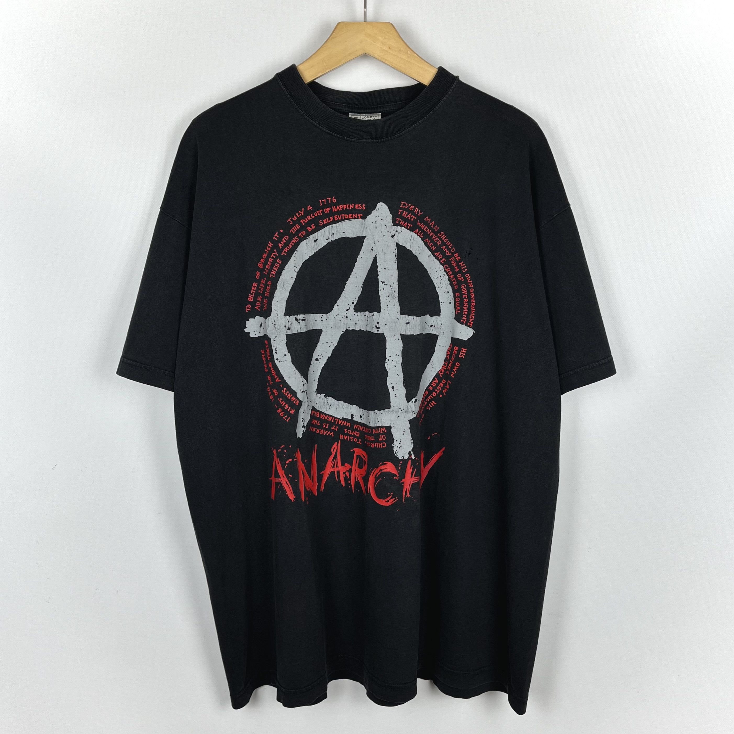 Vintage Vintage Anarchy Big Logo Destroy T Shirt 90’s Size US XL / EU 56 / 4 - 1 Thumbnail