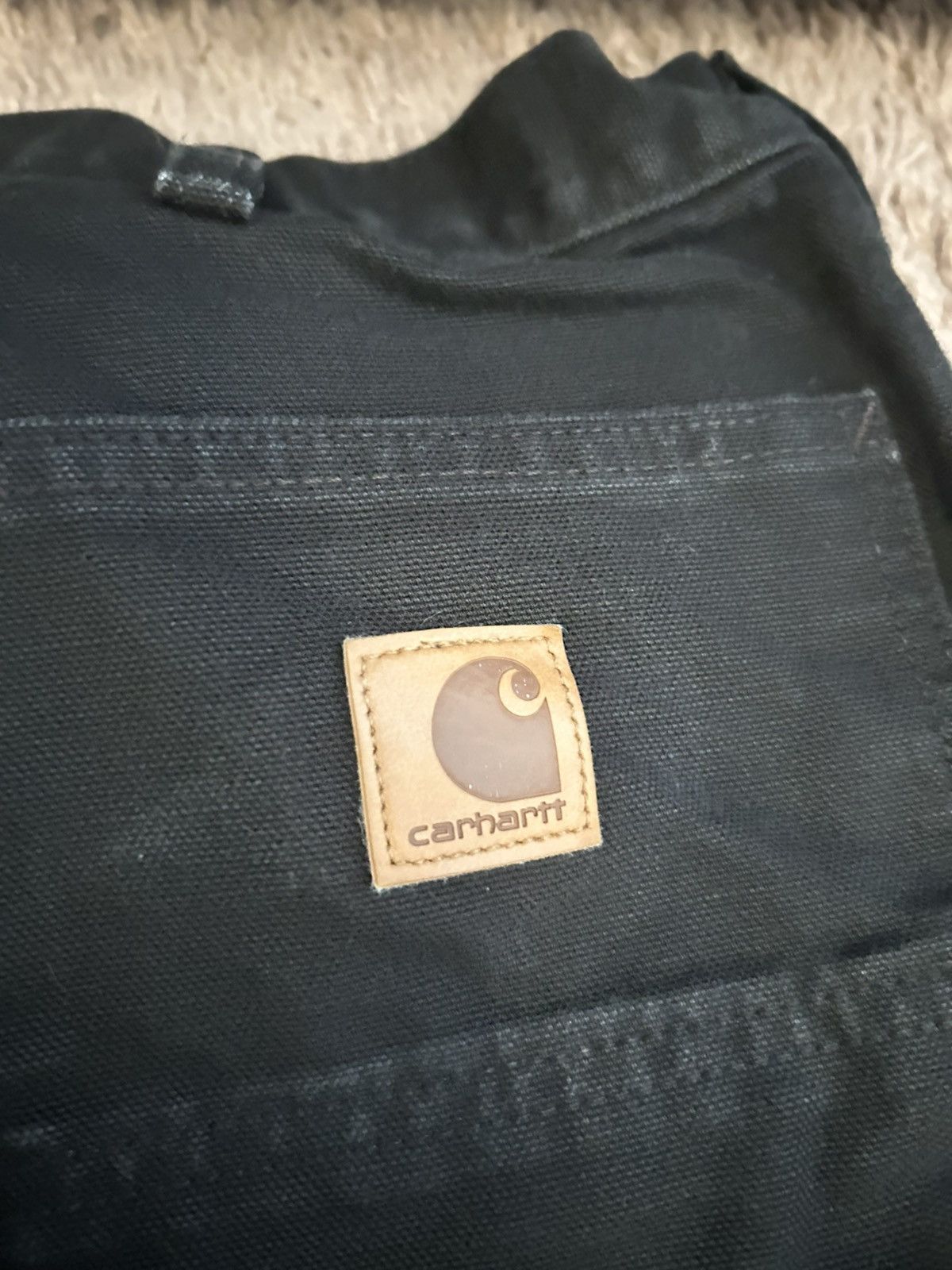 Carhartt Black Oversized Carhatt Denim Cargos Size US 35 - 4 Thumbnail