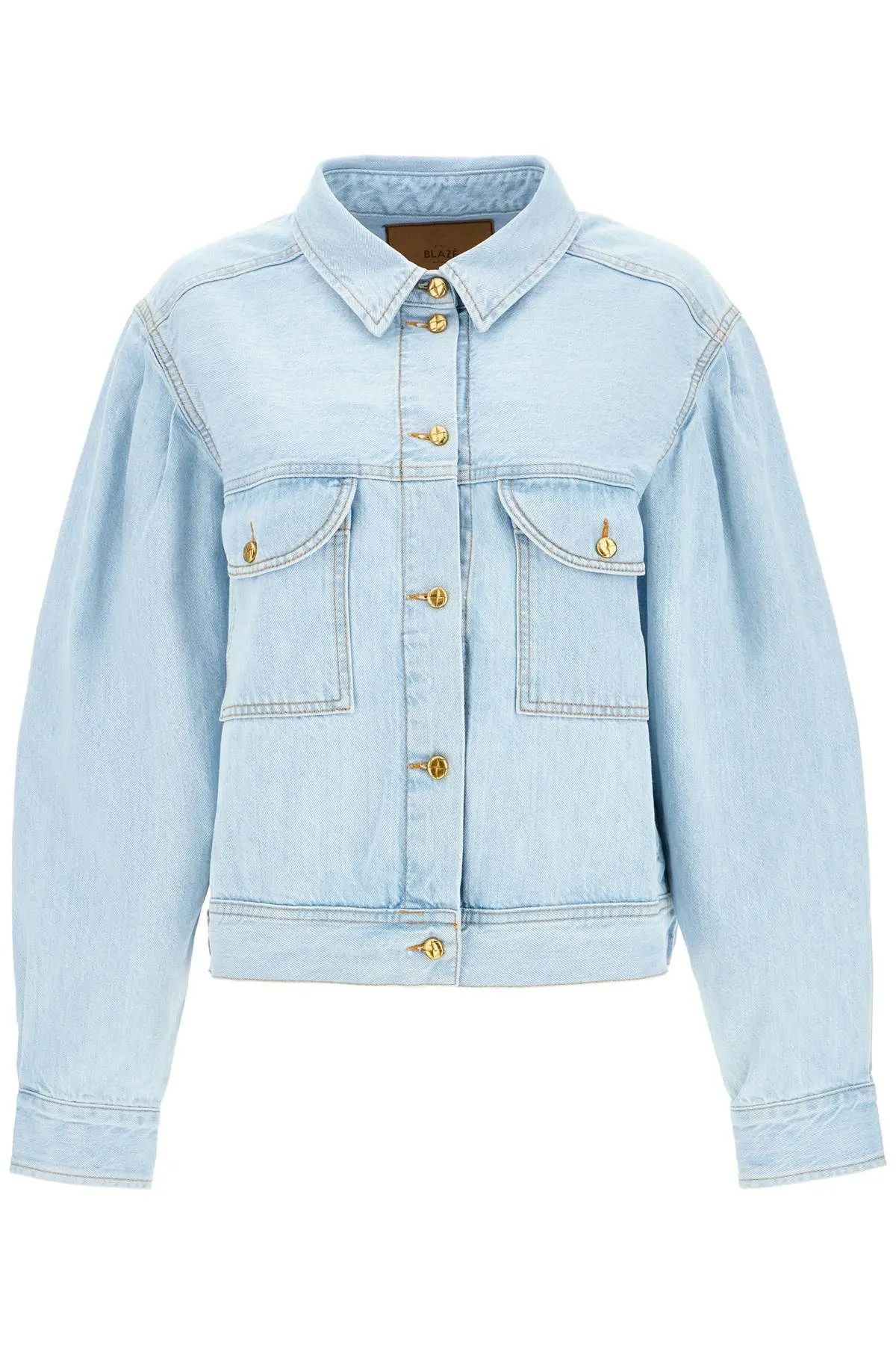 image of Blaze O1S22I1N0424 Nariida Shire' Denim Jacket In Light Blue, Women's (Size Large)