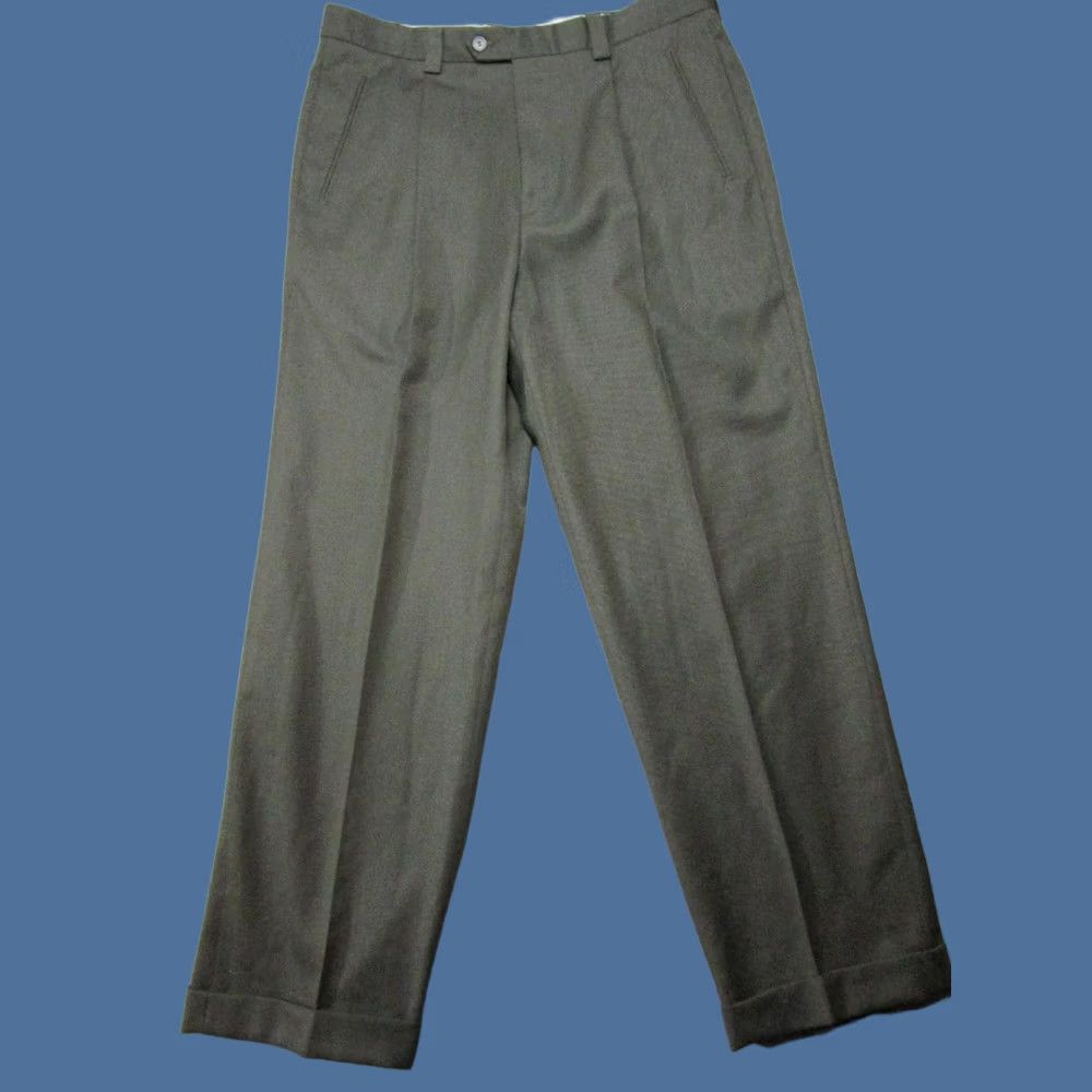 Vintage Andrisen Morton Pants Mens 36 Gray Wool Dress Classic Made In Italy Size US 36 / EU 52 - 1 Thumbnail