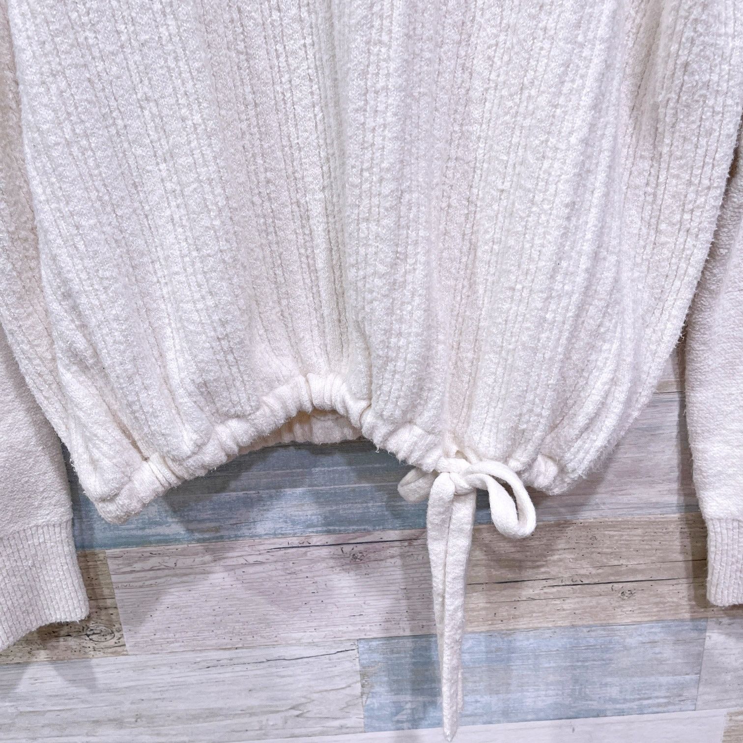 Other Lilla P Ribbed Fleece Turtleneck Sweater White Drawcord M Size M / US 6-8 / IT 42-44 - 3 Thumbnail