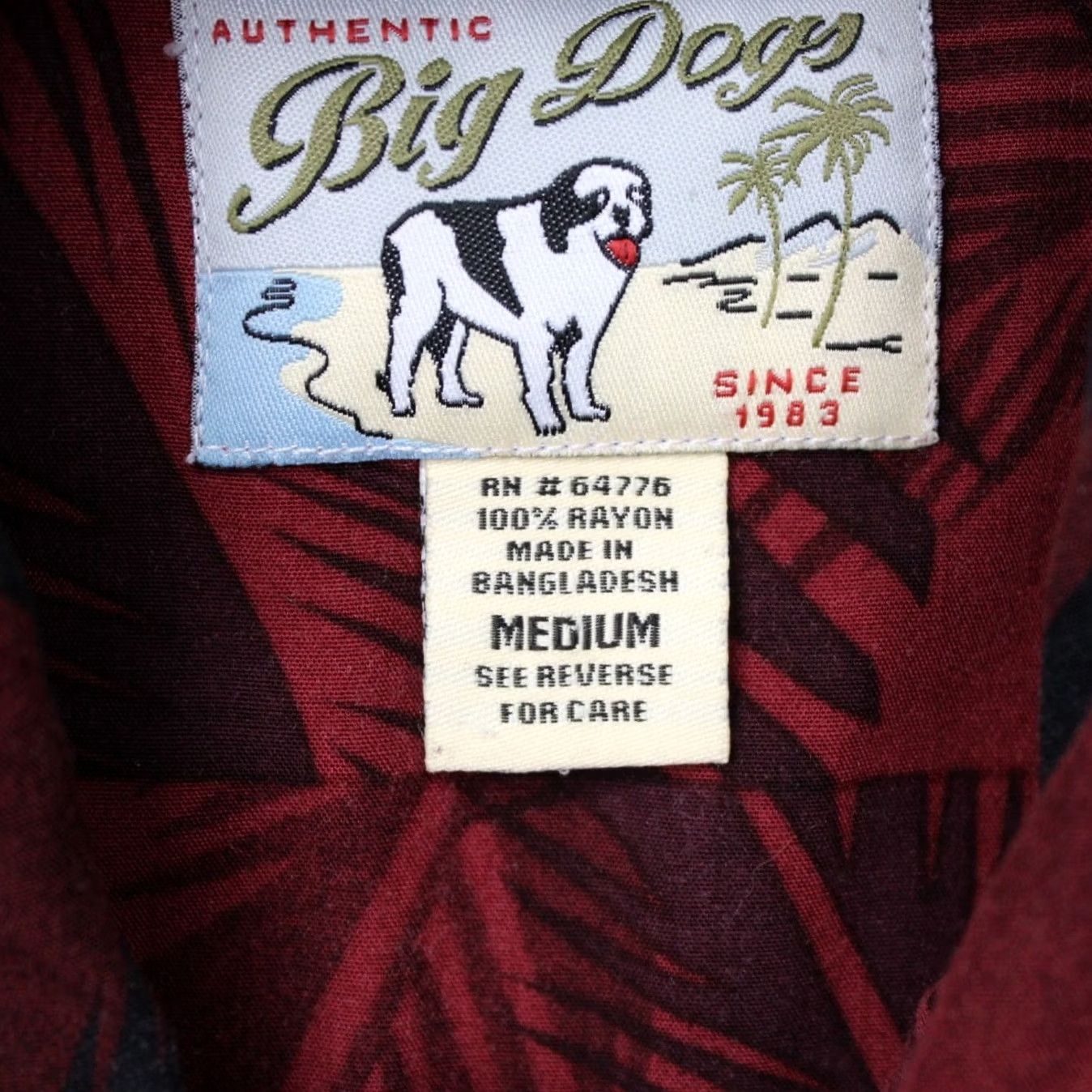Big Dogs VTG Big Dogs Shirt Mens Medium Red Hawaiian Rayon Short Sleeve Button-Up Collared S/S Graphic Print Beach Hawaii Theme Made in Bangladesh Mens Size US M / EU 48-50 / 2 - 7 Thumbnail