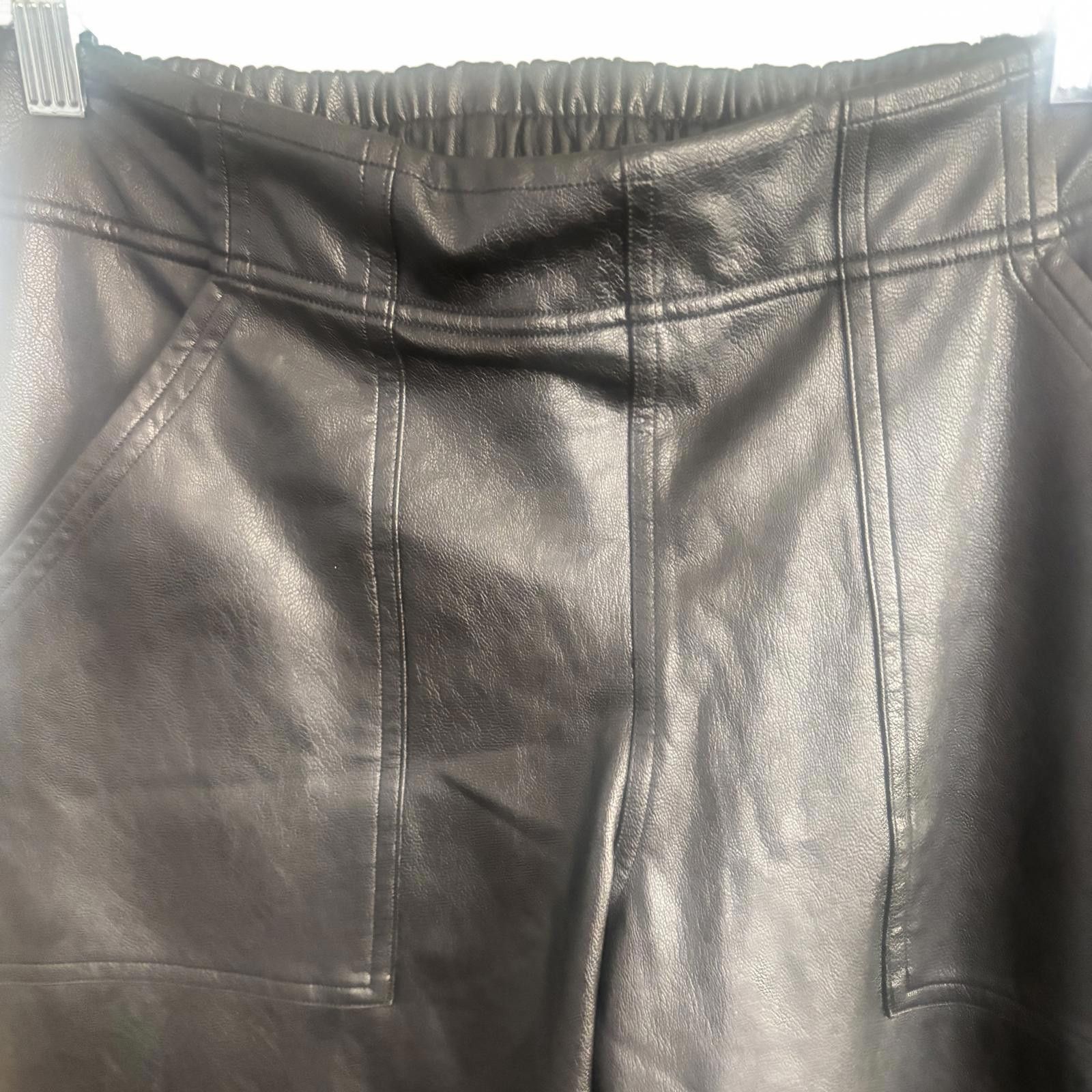 Domenico Spano SPANX Women's Black Faux Leather Pants Size 28" / US 6 / IT 42 - 4 Thumbnail