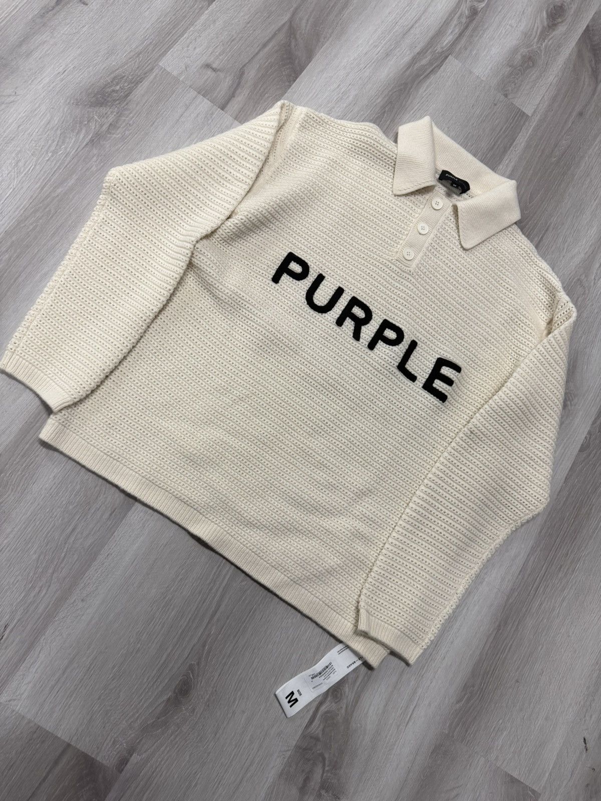 Purple Brand Purple Brand Water-Embroidered Polo Sweater Size US M / EU 48-50 / 2 - 1 Thumbnail