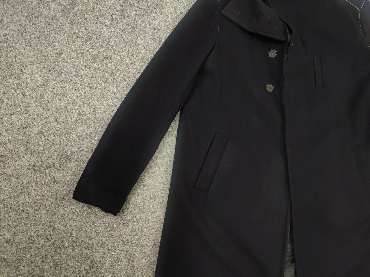 Japanese Brand Umit Unal Navy Wool asymmetrical Handmade Coat Jacket Size US M / EU 48-50 / 2 - 3 Thumbnail