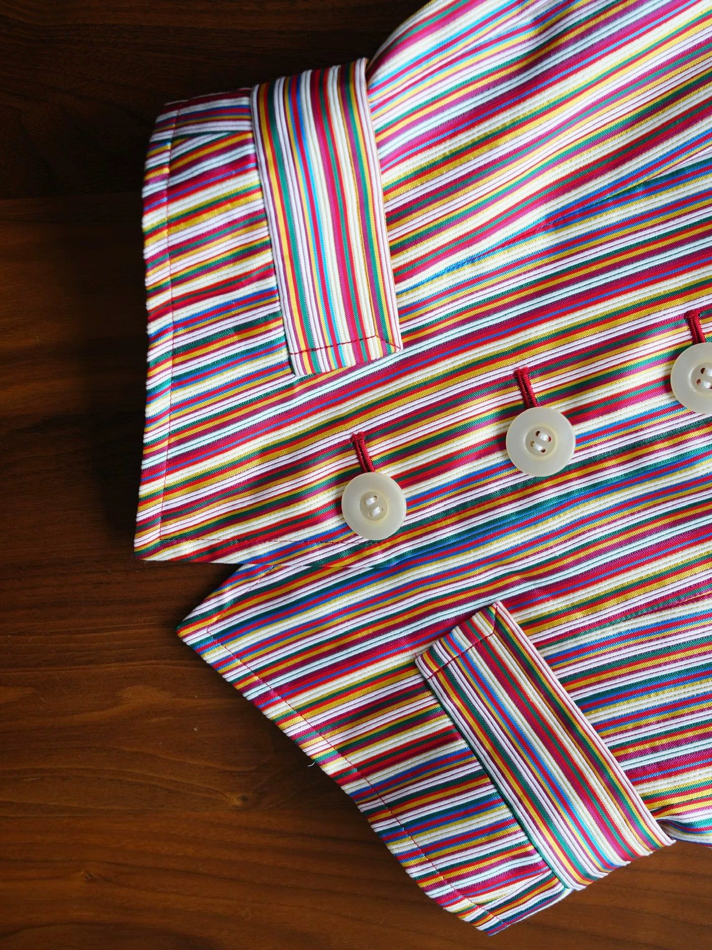 Yves Saint Laurent YSL Vintage Cotton Striped Short Blazer FR34/S Size XS / US 0-2 / IT 36-38 - 7 Thumbnail