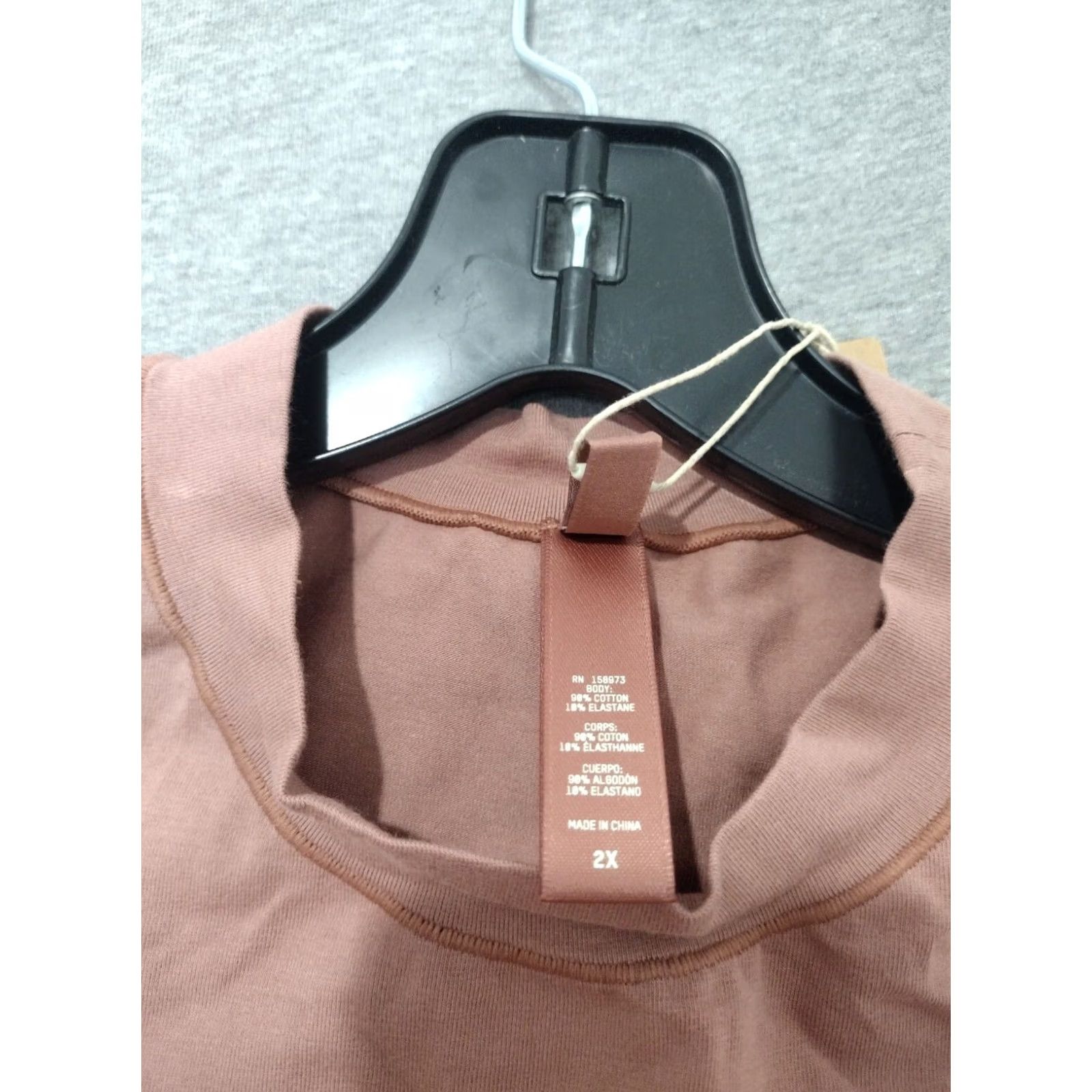 SKIMS Skims Sleeveless Cotton Mock Neck Tank Top Rose Clay 2X AP-TNK-0268 Size XXL / US 16-18 / IT 52-54 - 6 Thumbnail