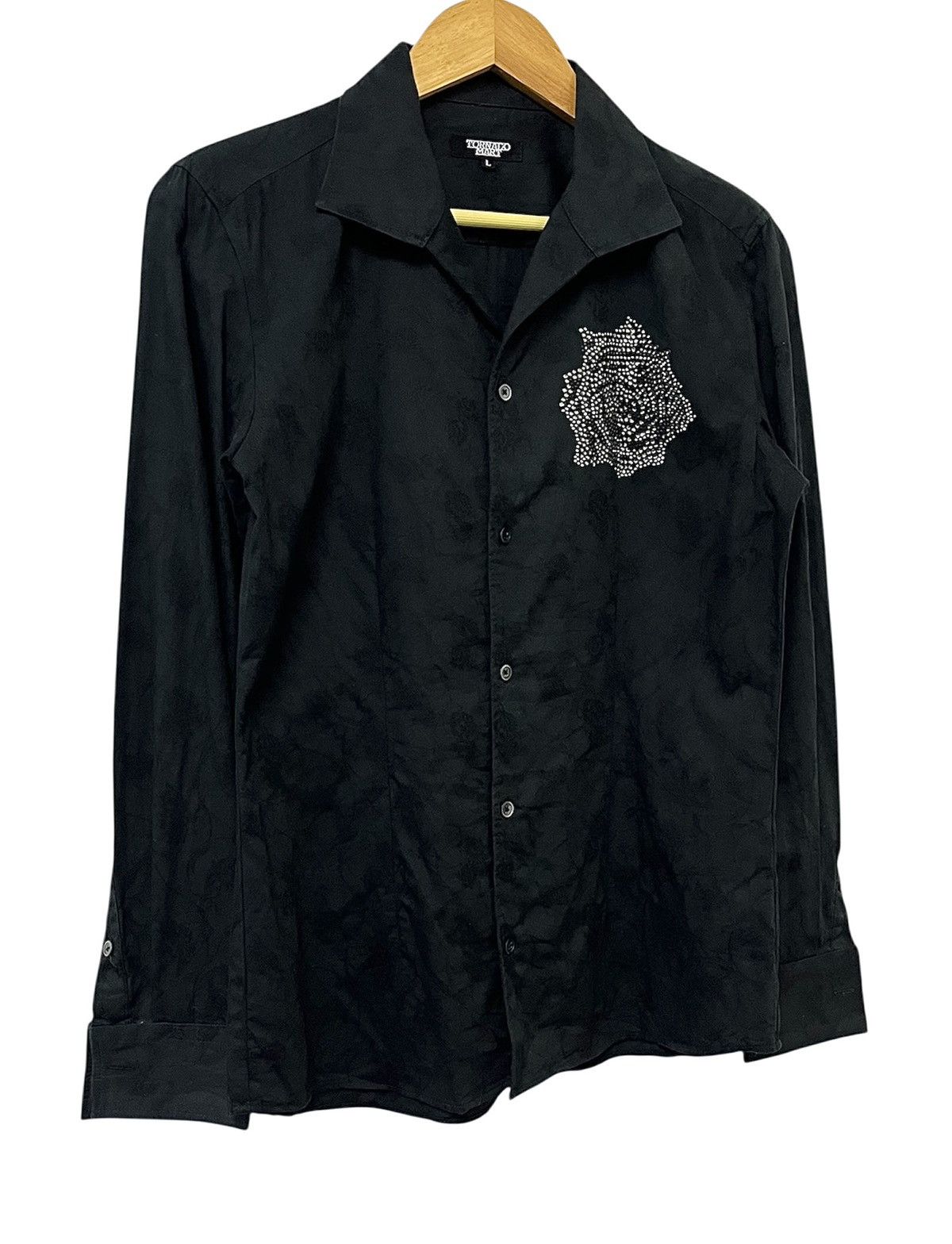 Tornado Mart TORNADO MART SEQUIN FLOWER DESIGN JAPANESE LONG SHIRT Size L / US 10 / IT 46 - 2 Thumbnail