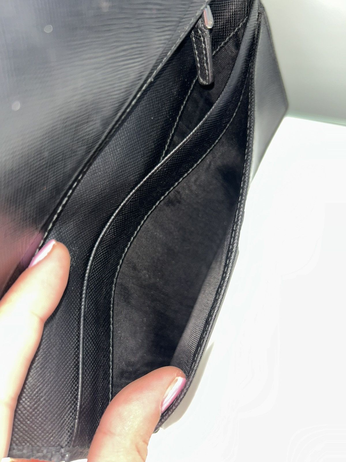 Prada Vintage Prada Black Saffiano Leather Flap Wallet w COA Size ONE SIZE - 9 Thumbnail