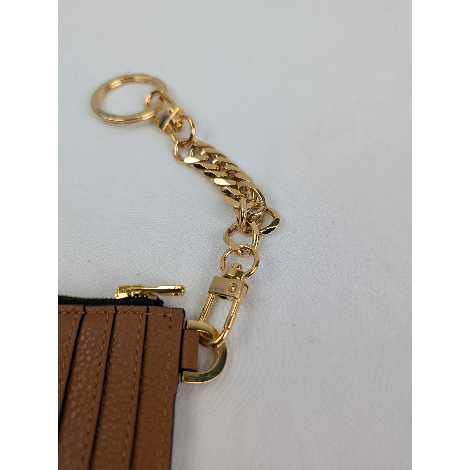 Amiri o1rshd1 Size: OS / Pebbled W/ Logo Chain Wallet in Brown Size ONE SIZE - 4 Thumbnail