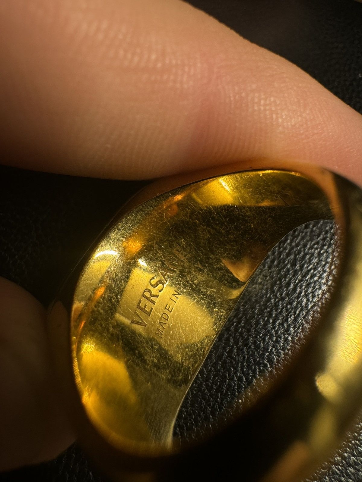 Versace Versace Gold Greek Key Signet Ring Size ONE SIZE - 2 Thumbnail
