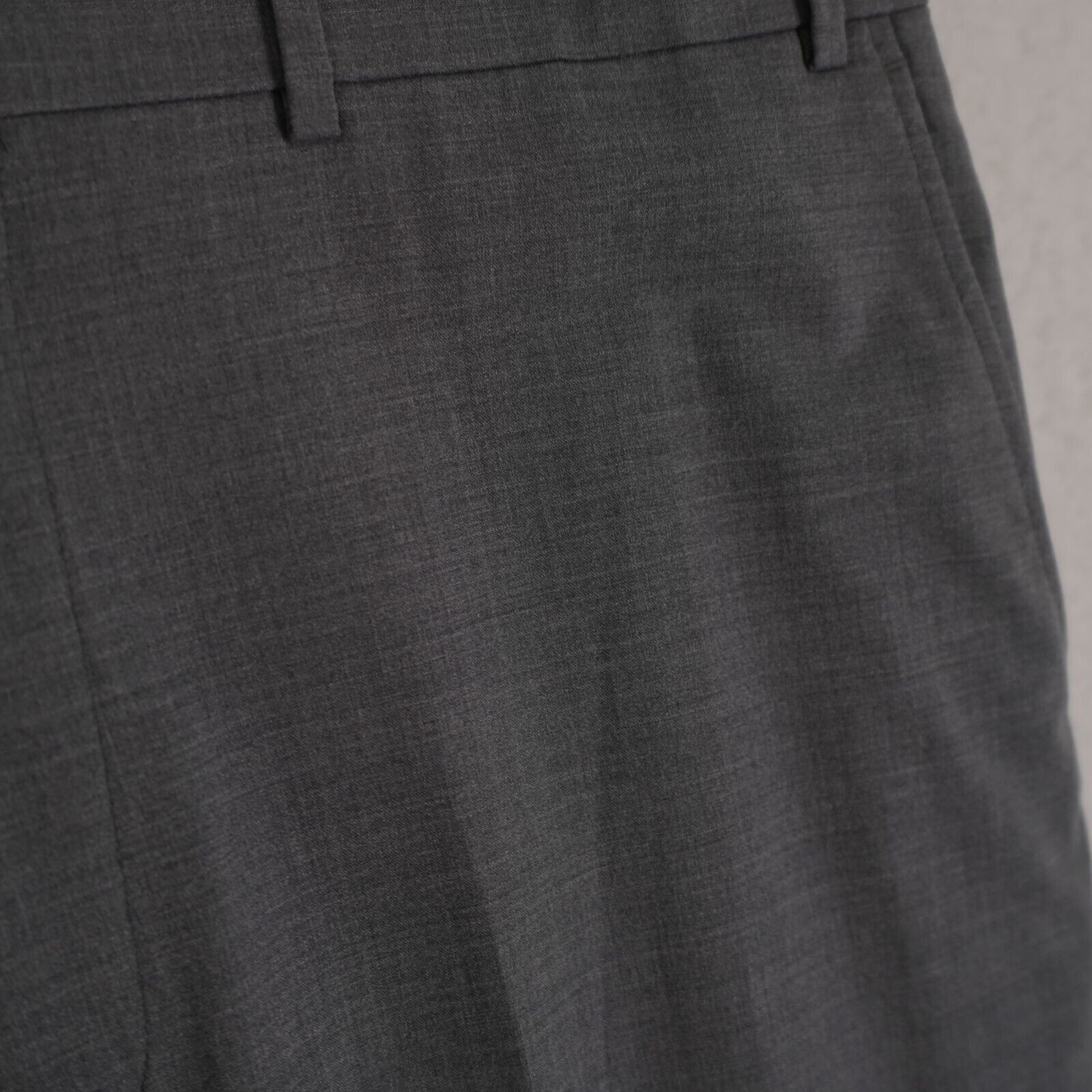 Hart Schaffner Marx Hart Schaffner Marx Wool Spandex Gray Flat Front Mid Rise Dr Size 38R - 3 Thumbnail