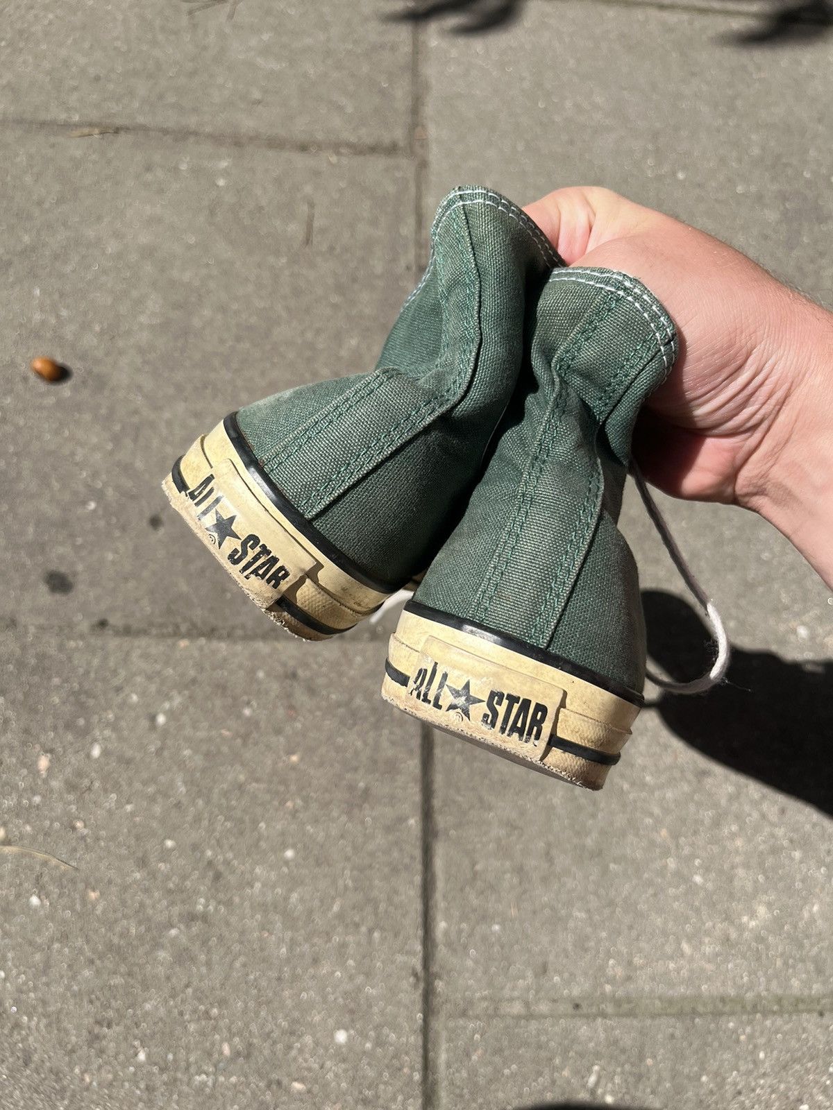 Converse Vintage Converse Chuck 70 High Washed Green Trashed 90s y2k Size US 9 / EU 42 - 13 Thumbnail