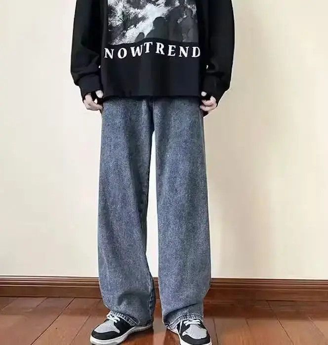 Japanese Brand Smoke Gray Color Straight Denim Baggy Pant Size US 30 / EU 46 - 1 Thumbnail