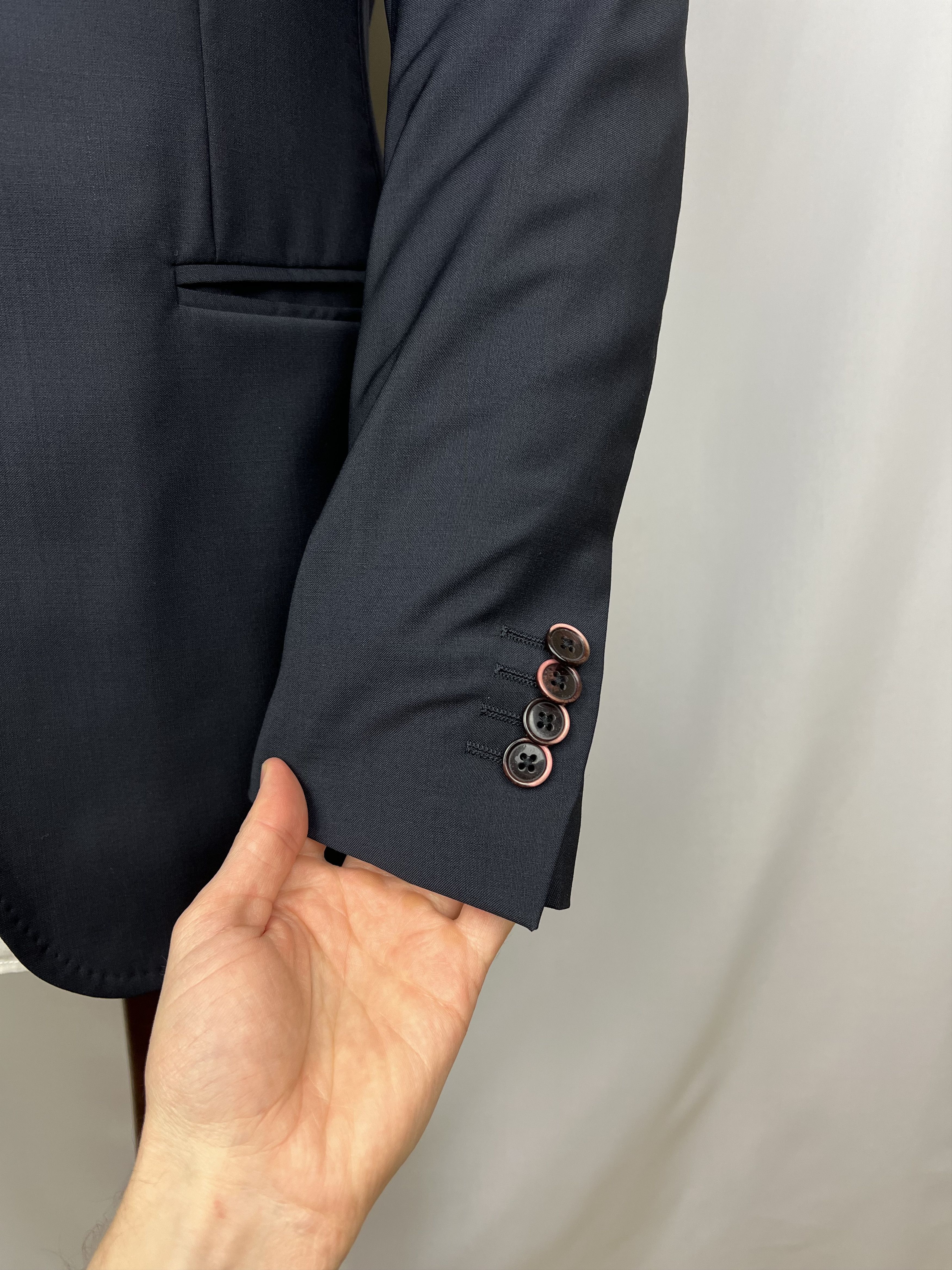 Etro Milano Solid Midnight Lightweight Half-Lined Wool Sport Coat Size 40R - 8 Thumbnail