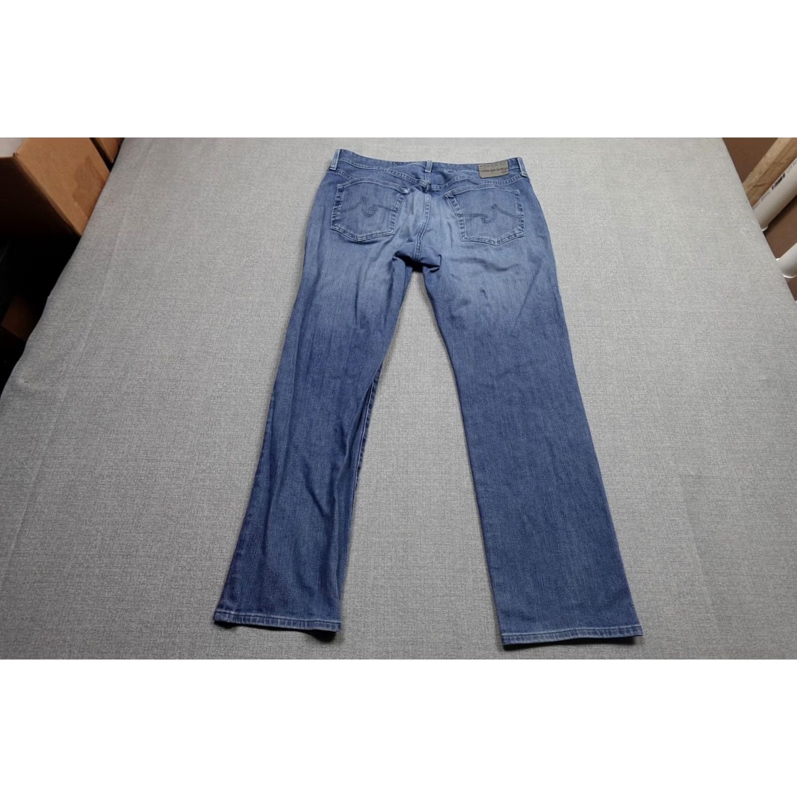 Denime AG Adriano Goldschmied Graduate Jeans Mens 36x32 Blue Denim Straight Stretch Jeans Size US 36 / EU 52 - 4 Thumbnail