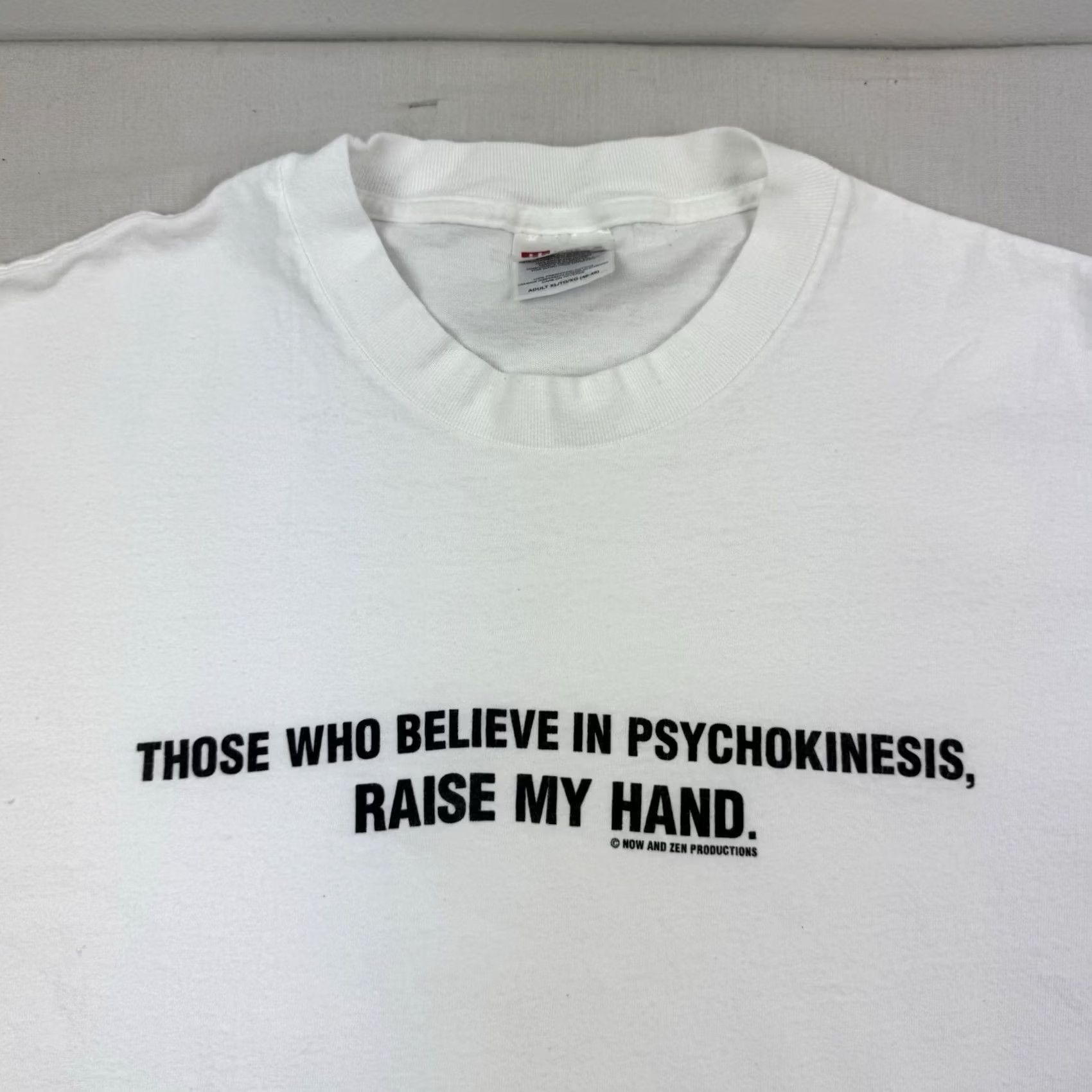 Hanes VINTAGE Hanes T-Shirt Mens XL White Funny Psychokinesis 90s Y2K Humor Graphic Tee Size US XL / EU 56 / 4 - 3 Thumbnail