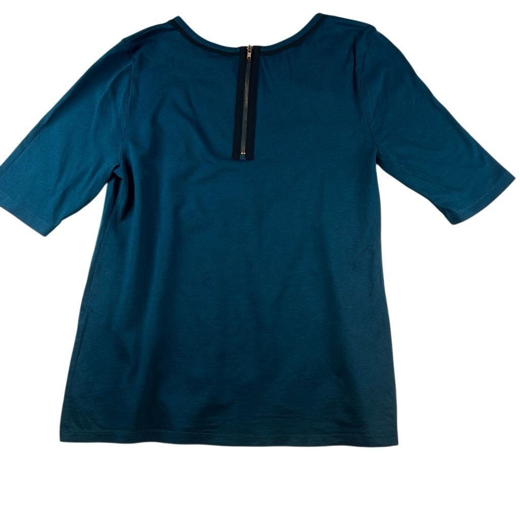 Ann Taylor Ann Taylor Teal Short Sleeve Top S Floral Sequin Appliqué Ba Size S / US 4 / IT 40 - 7 Thumbnail