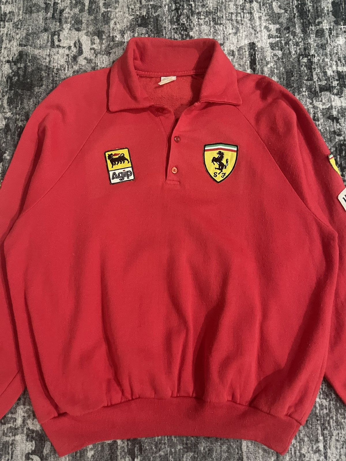 Ferrari Vintage Ferrari Agip Collar Sweatshirt Size US L / EU 52-54 / 3 - 5 Thumbnail