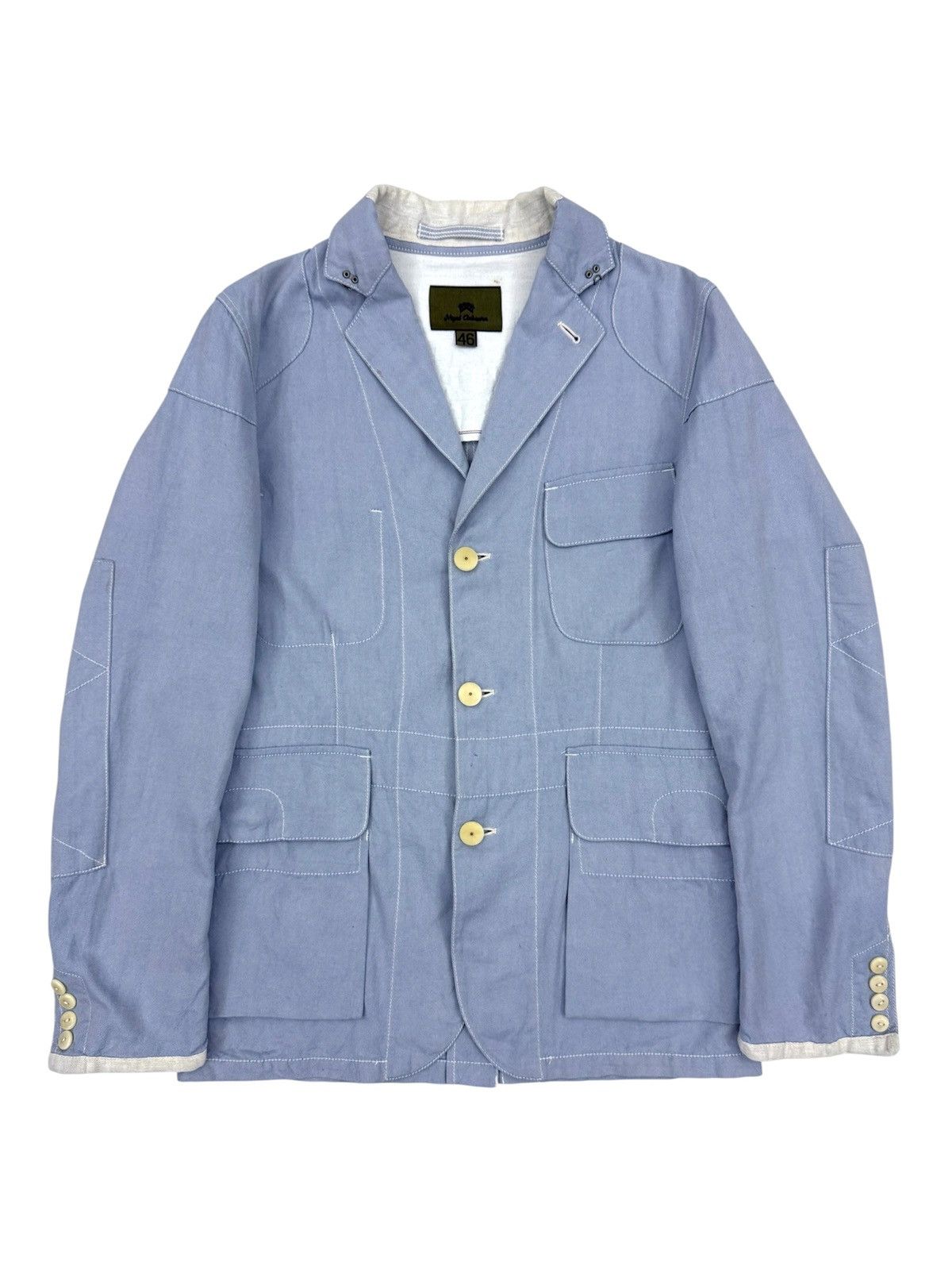Nigel Cabourn Nigel Cabourn Multipockets Chambray Selvedge Light Jacket Size US S / EU 44-46 / 1 - 1 Thumbnail