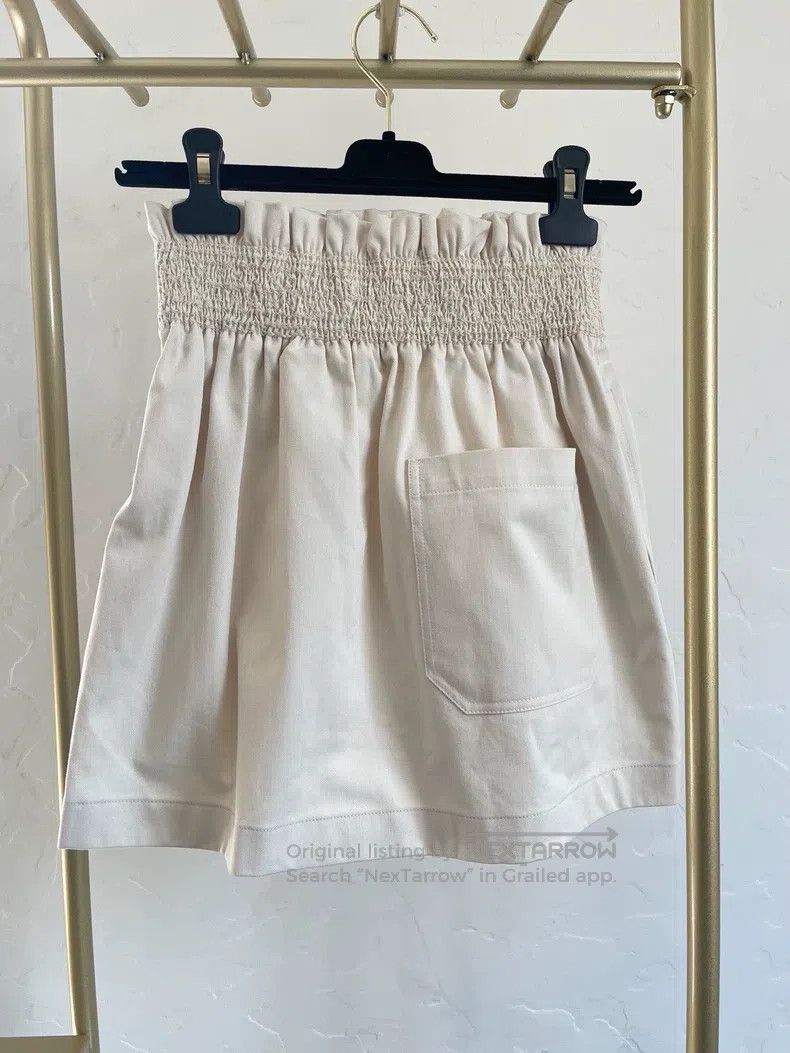 Hermes Hermes White Elastic Leather Skirt Size 42" / US 20 - 2 Thumbnail