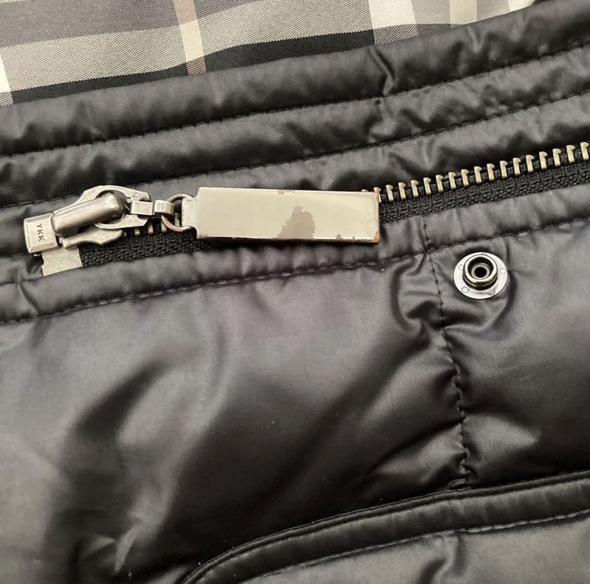 Burberry Blue Label Black Down Jacket Hooded Fur Detachable