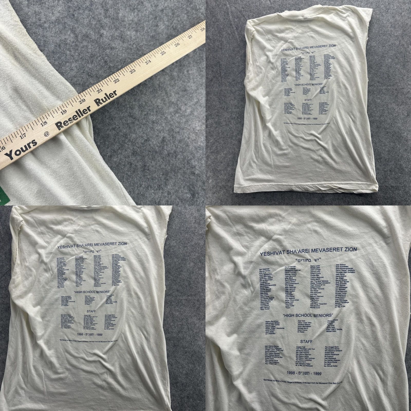 Vintage Vintage Mevaseret Zion T-Shirt Mens Large Cotton White Jewish School Vintage 90s School Memorabilia Size US L / EU 52-54 / 3 - 8 Thumbnail