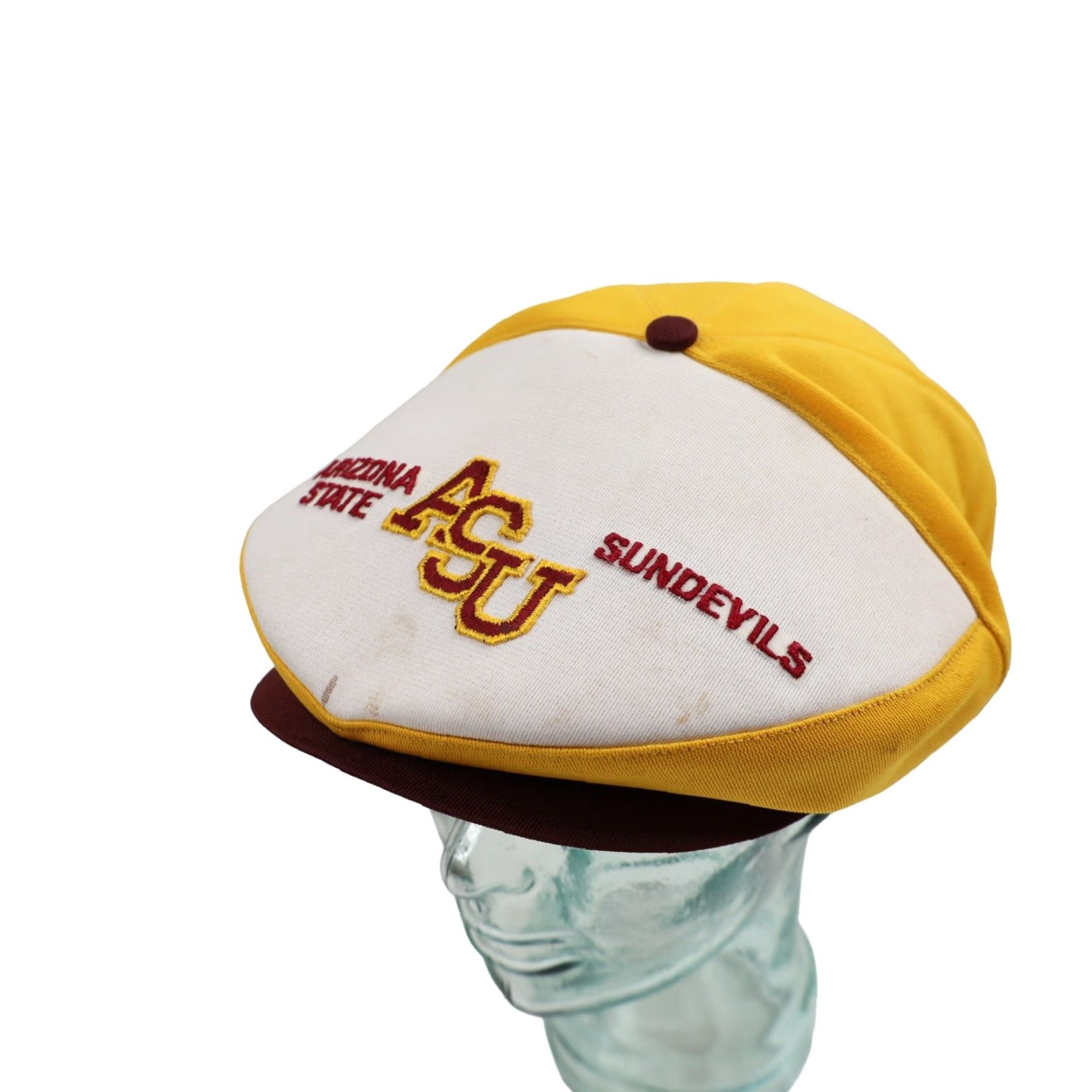 Vintage VINTAGE ASU Arizona State Devils Foam Snapback Flat Cap Baseball Hat Men OS White Cap Nike Size ONE SIZE - 2 Thumbnail
