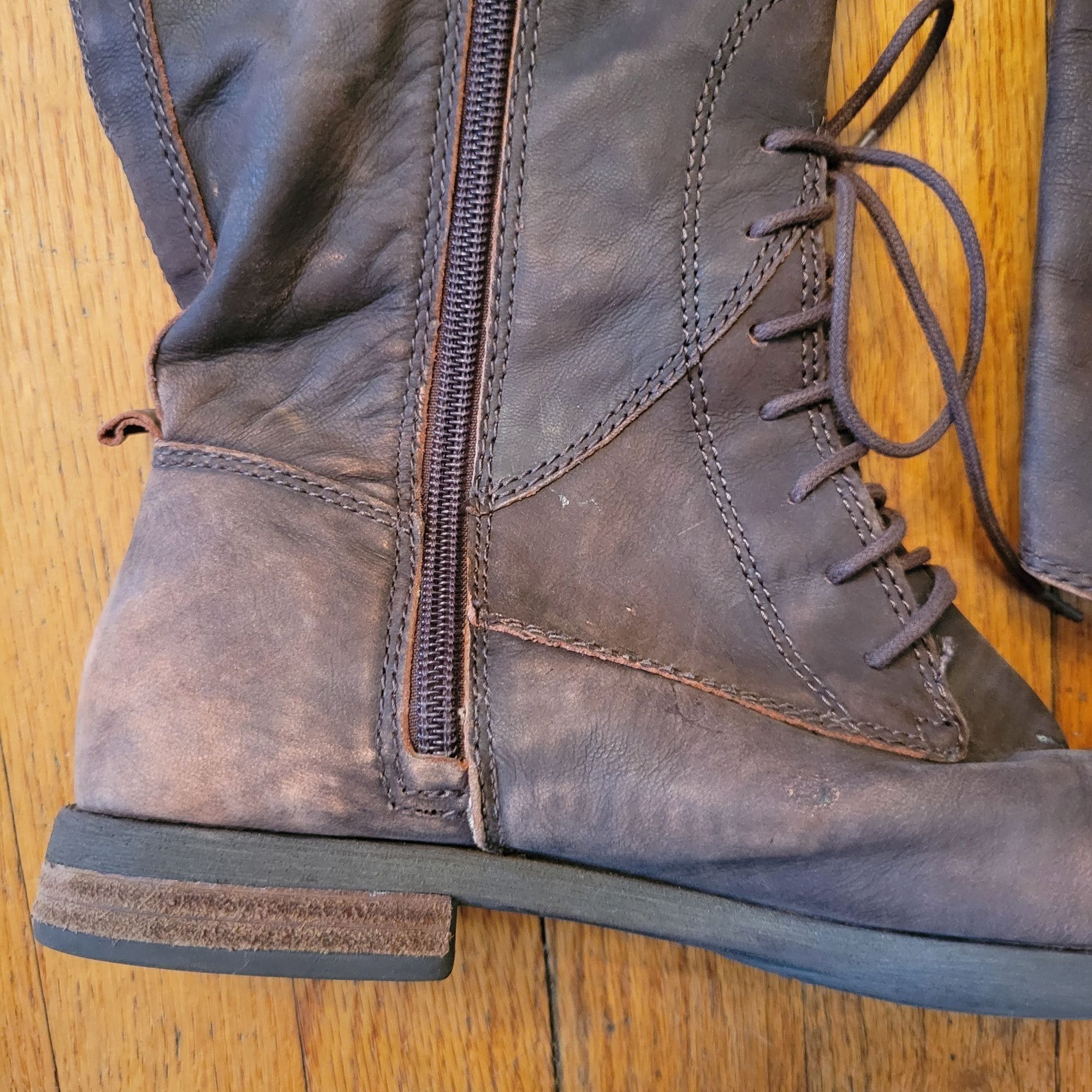 Lucky Brand Lucky Brand RIA Tall Brown Leather Field Riding Boots Lace U Size US 7 / IT 37 - 11 Thumbnail