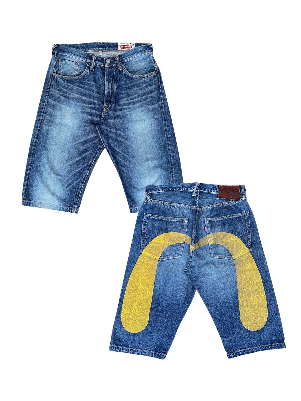 Evisu × Japanese Brand × Vintage Baggy Denim Shorts Jorts Evisu