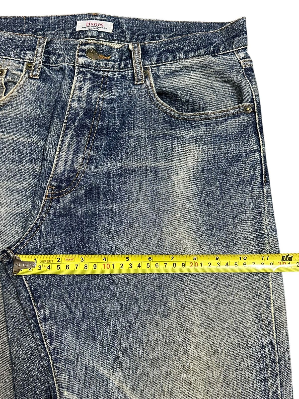 Hanes Vintage Hanes Blue Faded Wash Distress Style Baggy Jeans Size US 32 / EU 48 - 15 Thumbnail