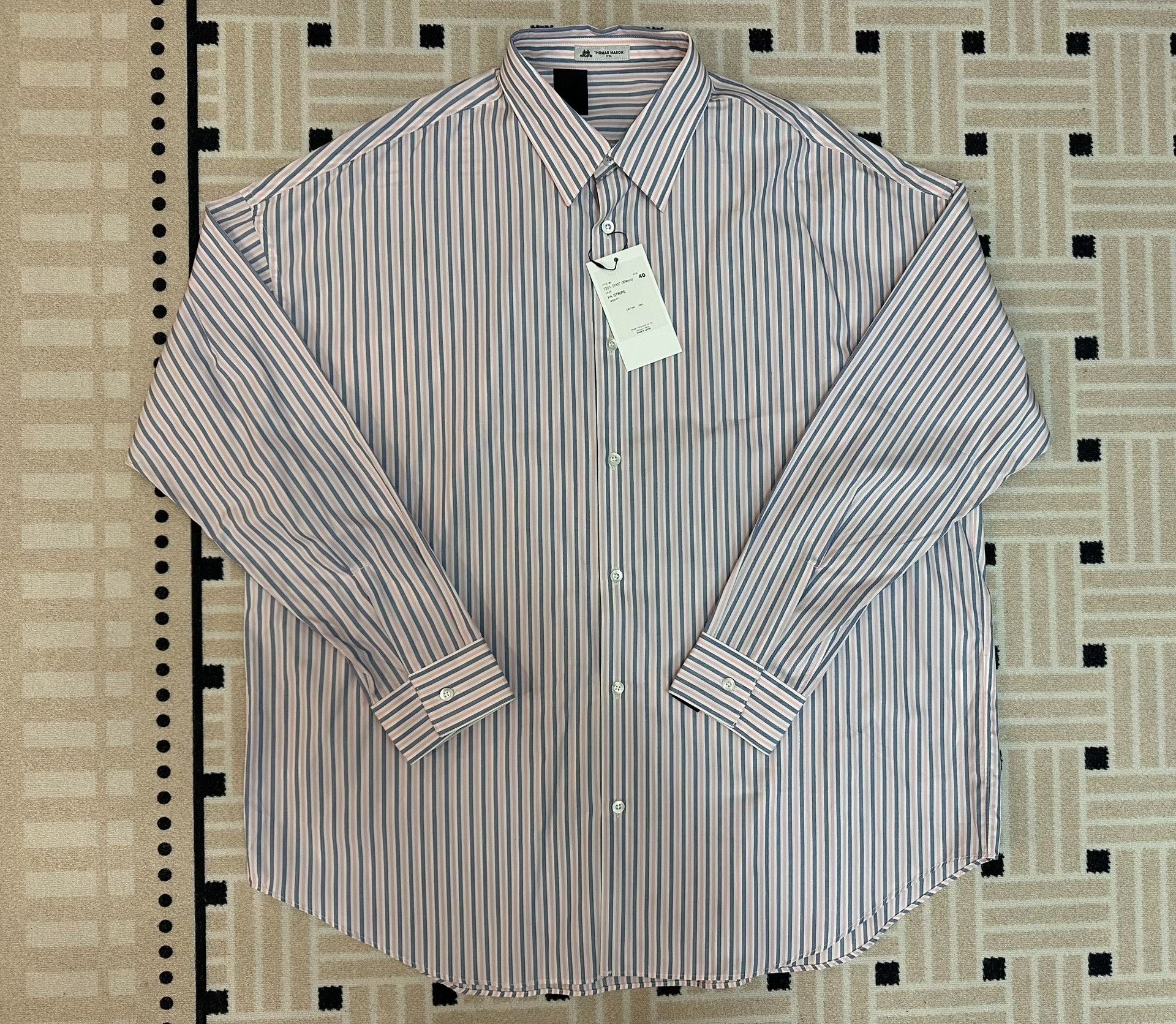 N.Hoolywood N.HOOLYWOOD x THOMAS MASON Pink Stripe Shirt Size US XXS / EU 40 - 1 Thumbnail
