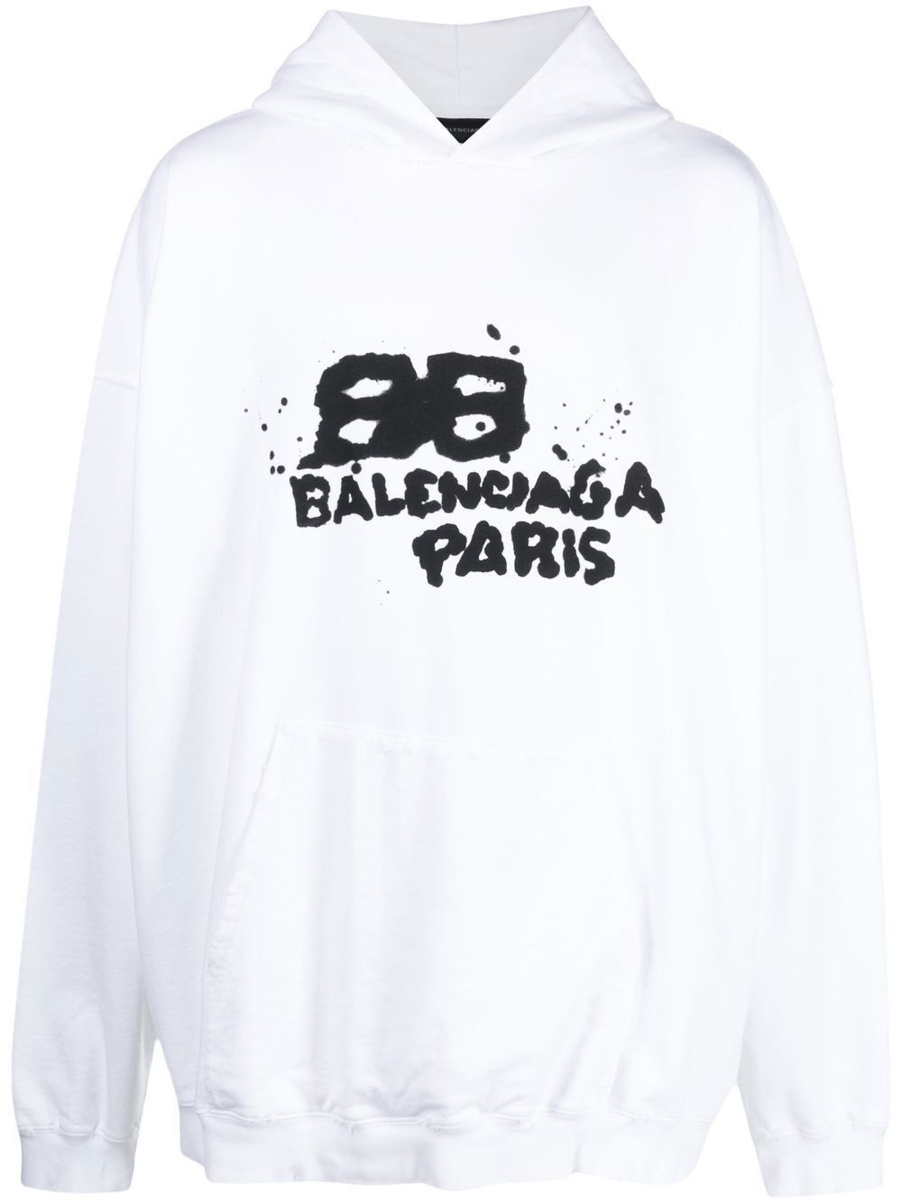 Balenciaga o1tr1nto1125 Hand-Drawn BB Icon Hoodie Large Fit in White Size US S / EU 44-46 / 1 - 1 Thumbnail